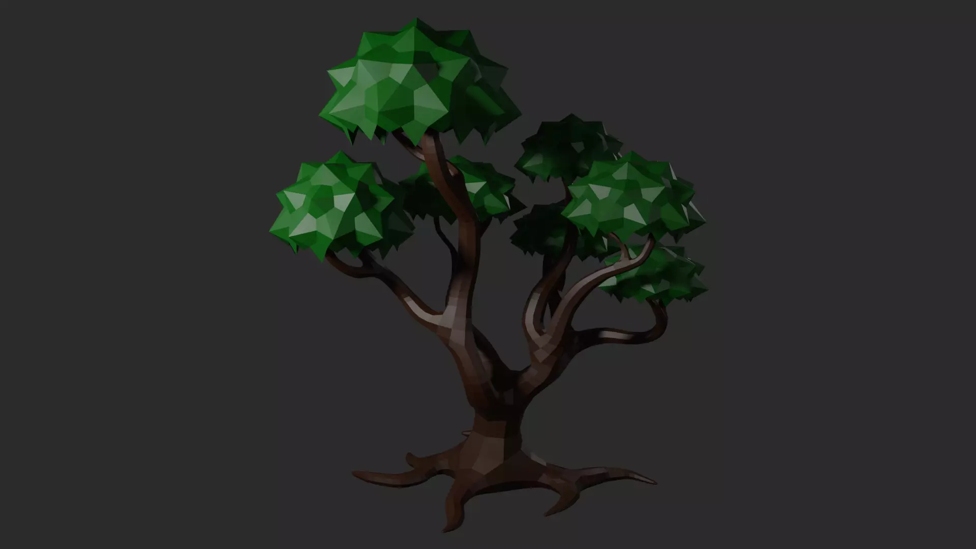 Low-poly 6k jungle tree  Low-poly 3D model_2