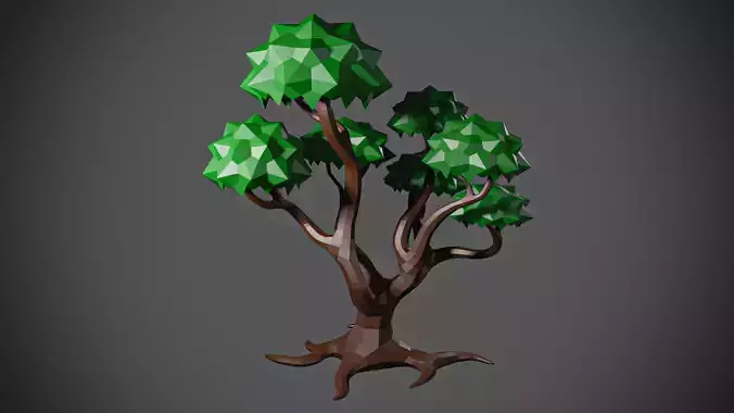 Low-poly 6k jungle tree  Low-poly 3D model