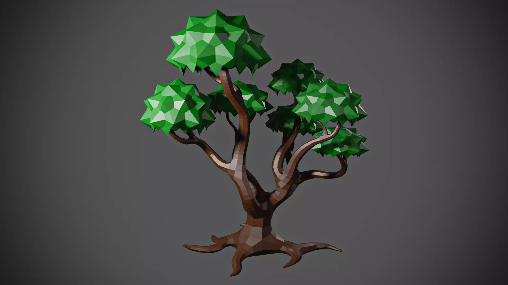 Low-poly 6k jungle tree  Low-poly 3D model_0