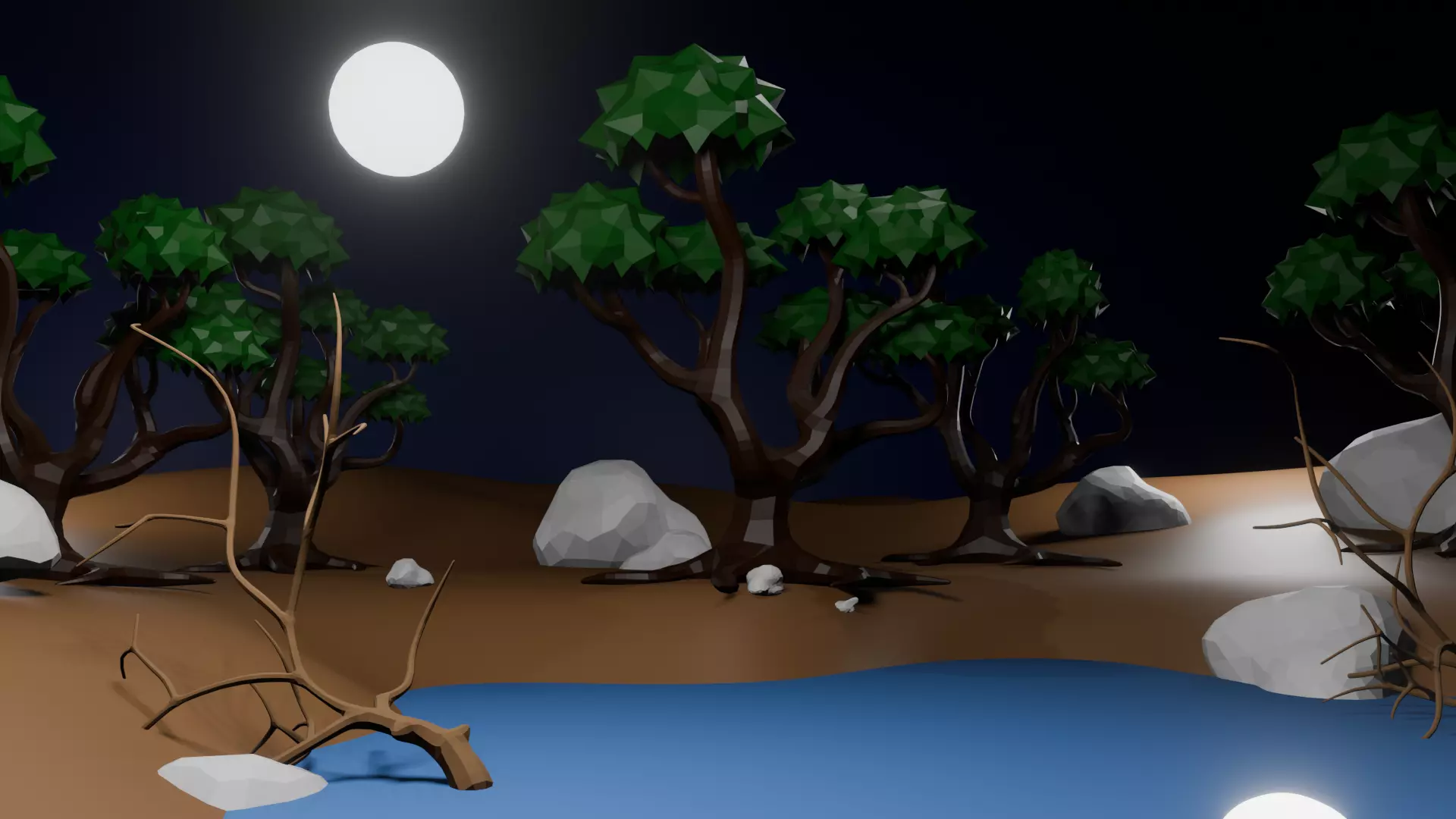 Low-poly 6k jungle tree  Low-poly 3D model_5