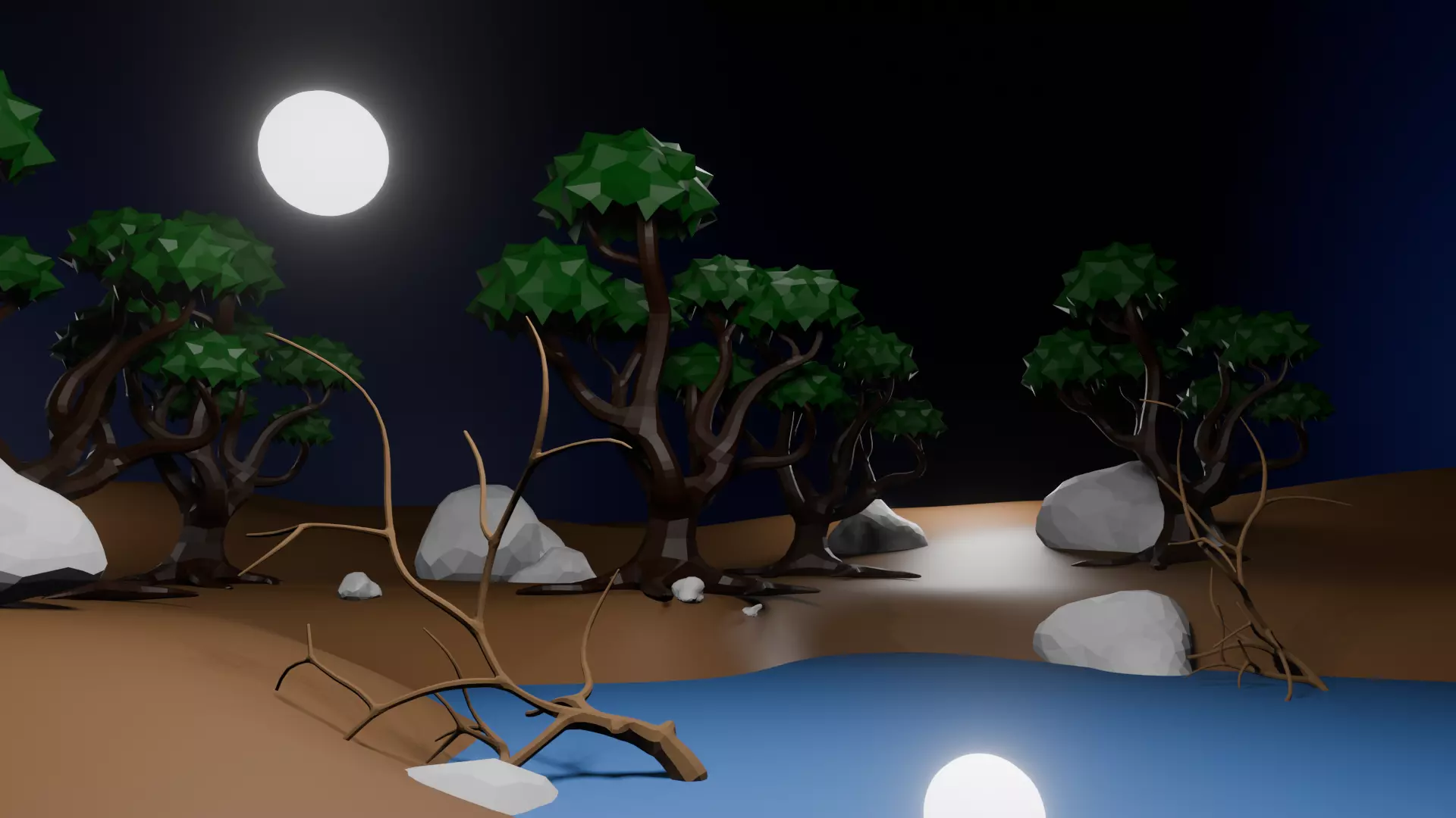 Low-poly 6k jungle tree  Low-poly 3D model_6