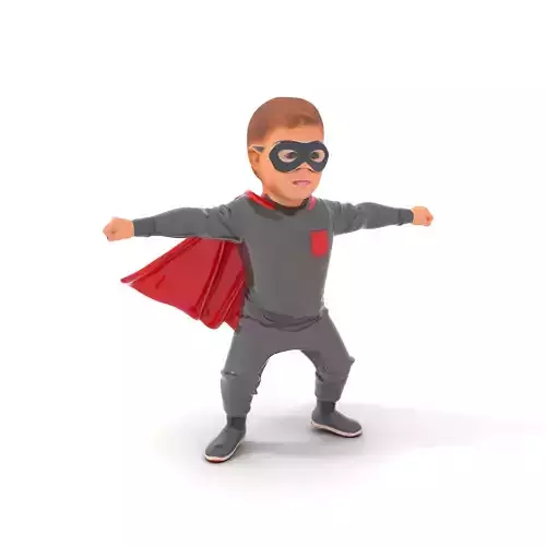 Gray Superhero Kid model pack