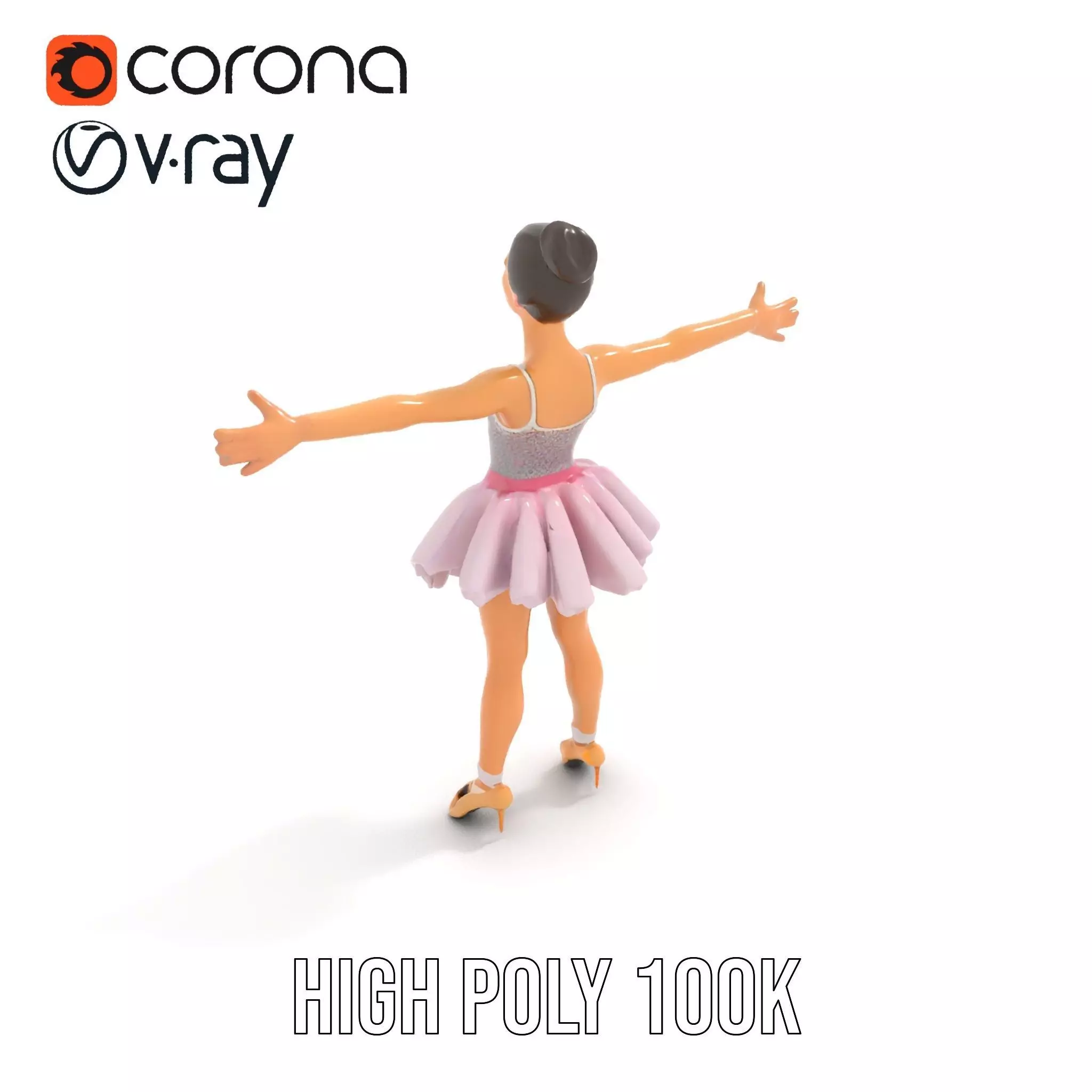 Elegant Tutu Ballerina model pack Low-poly 3D model_16