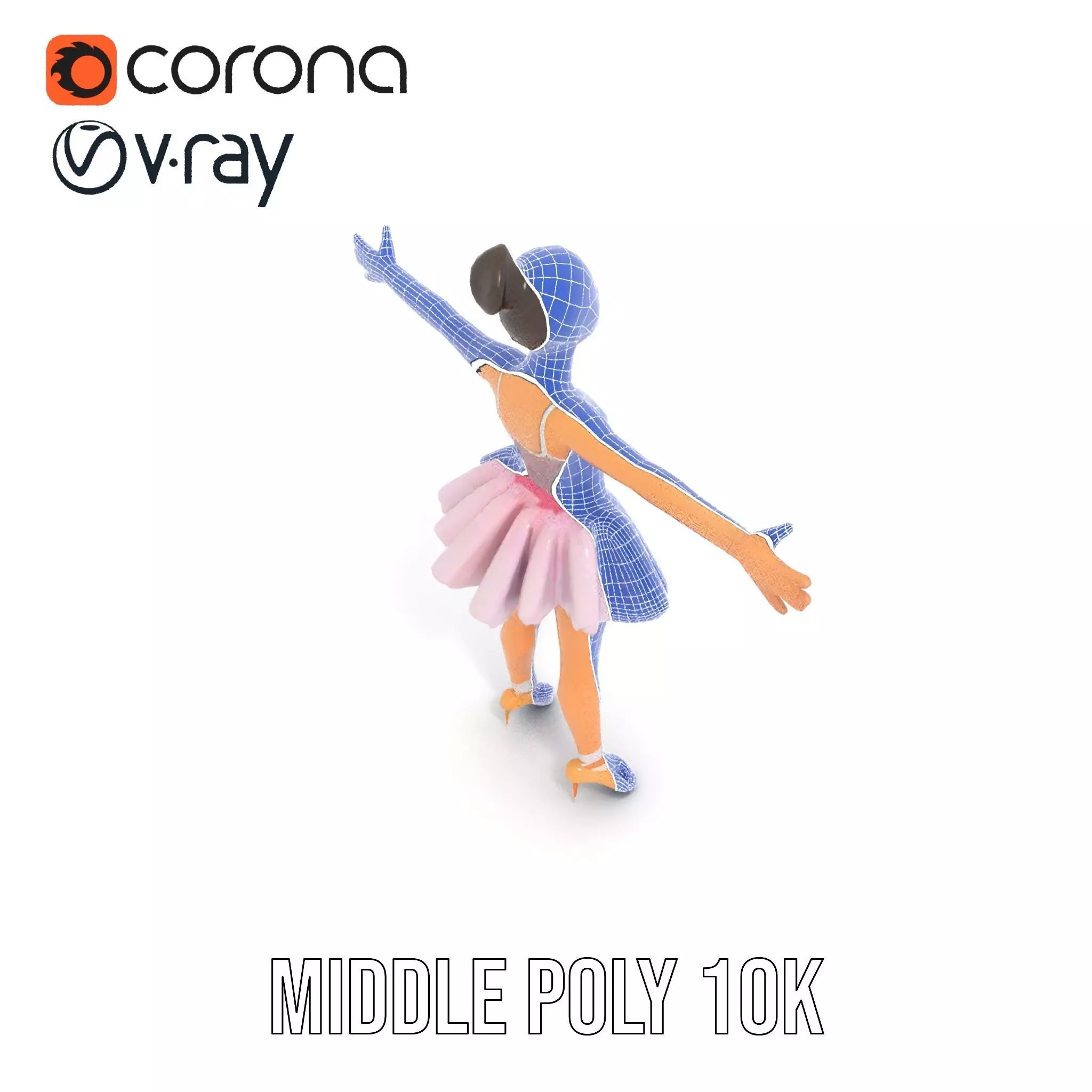 Elegant Tutu Ballerina model pack Low-poly 3D model_19