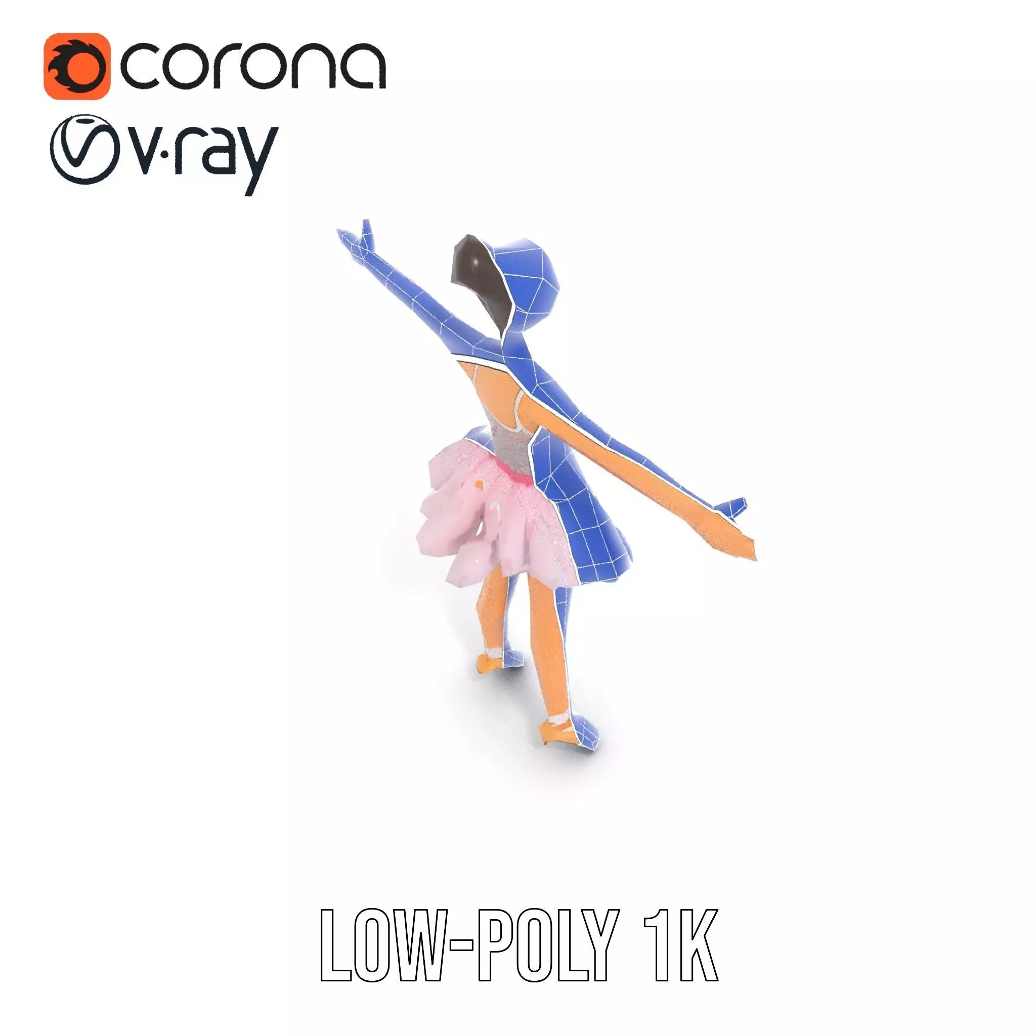 Elegant Tutu Ballerina model pack Low-poly 3D model_28