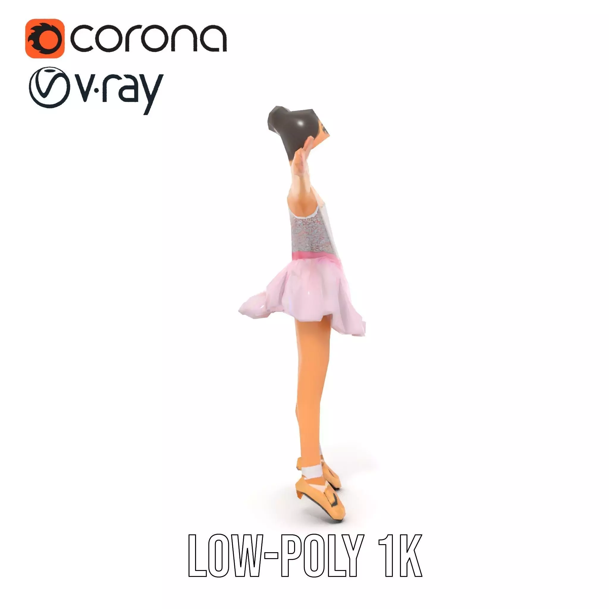 Elegant Tutu Ballerina model pack Low-poly 3D model_10