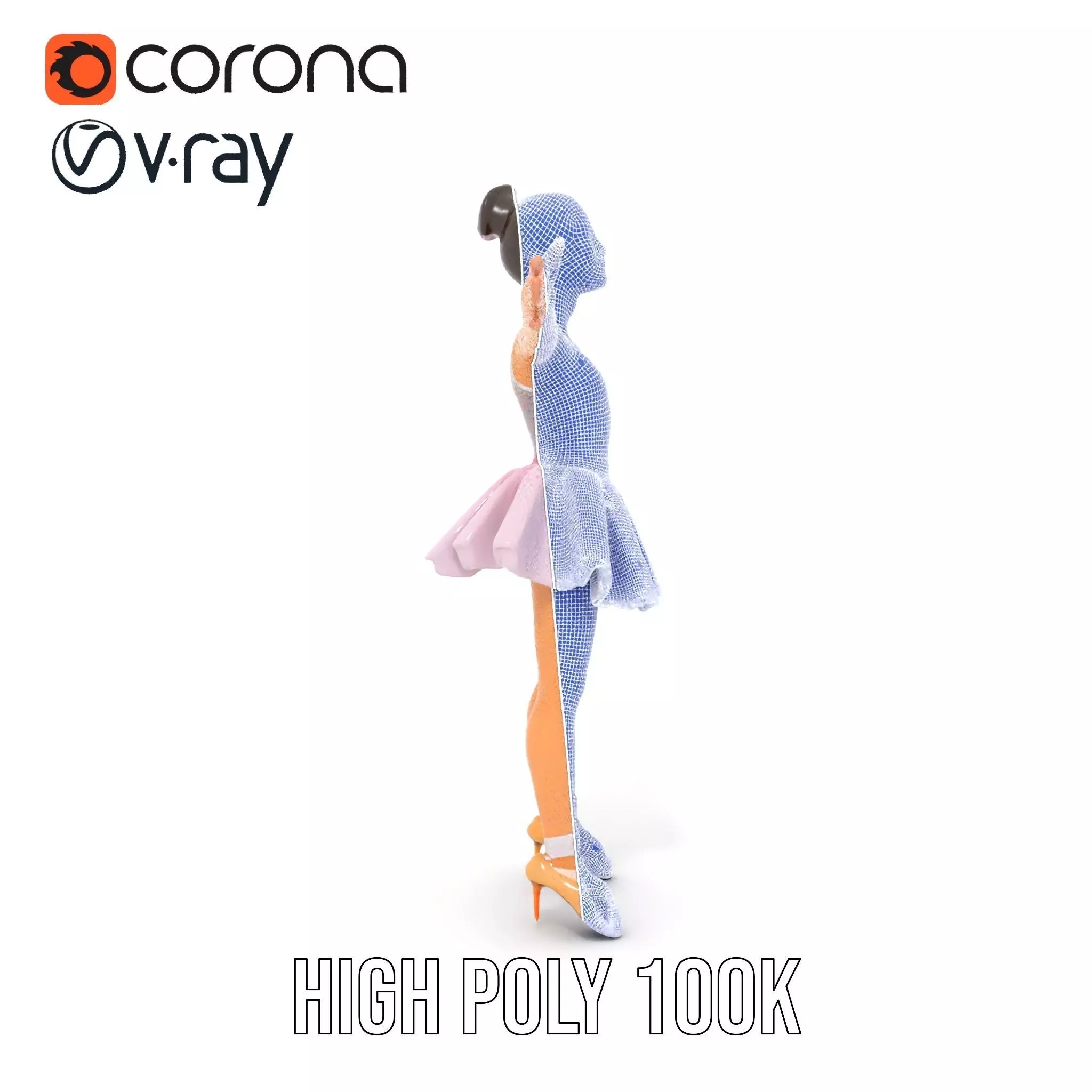 Elegant Tutu Ballerina model pack Low-poly 3D model_33