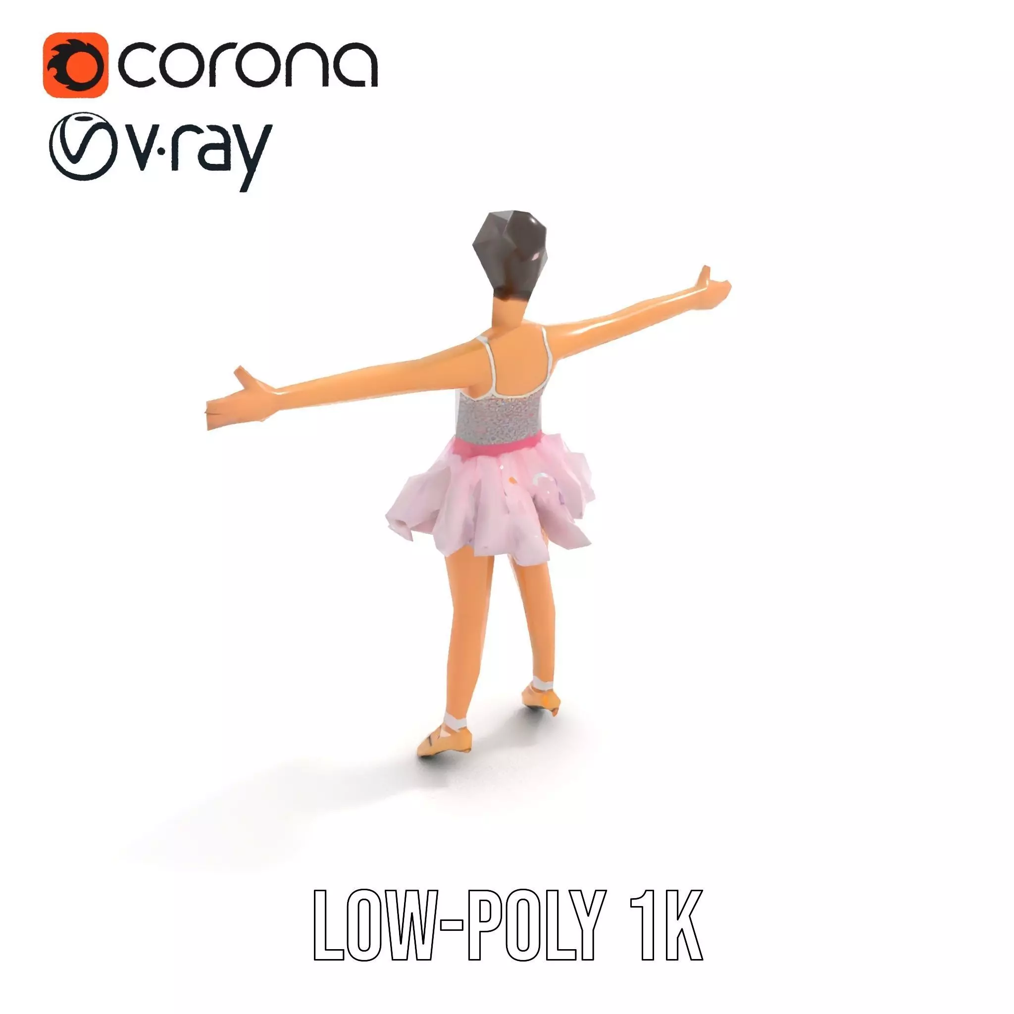 Elegant Tutu Ballerina model pack Low-poly 3D model_18