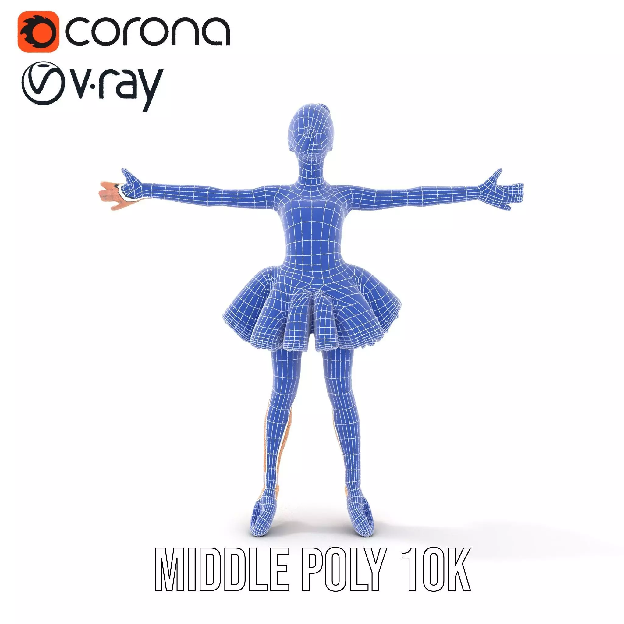 Elegant Tutu Ballerina model pack Low-poly 3D model_22