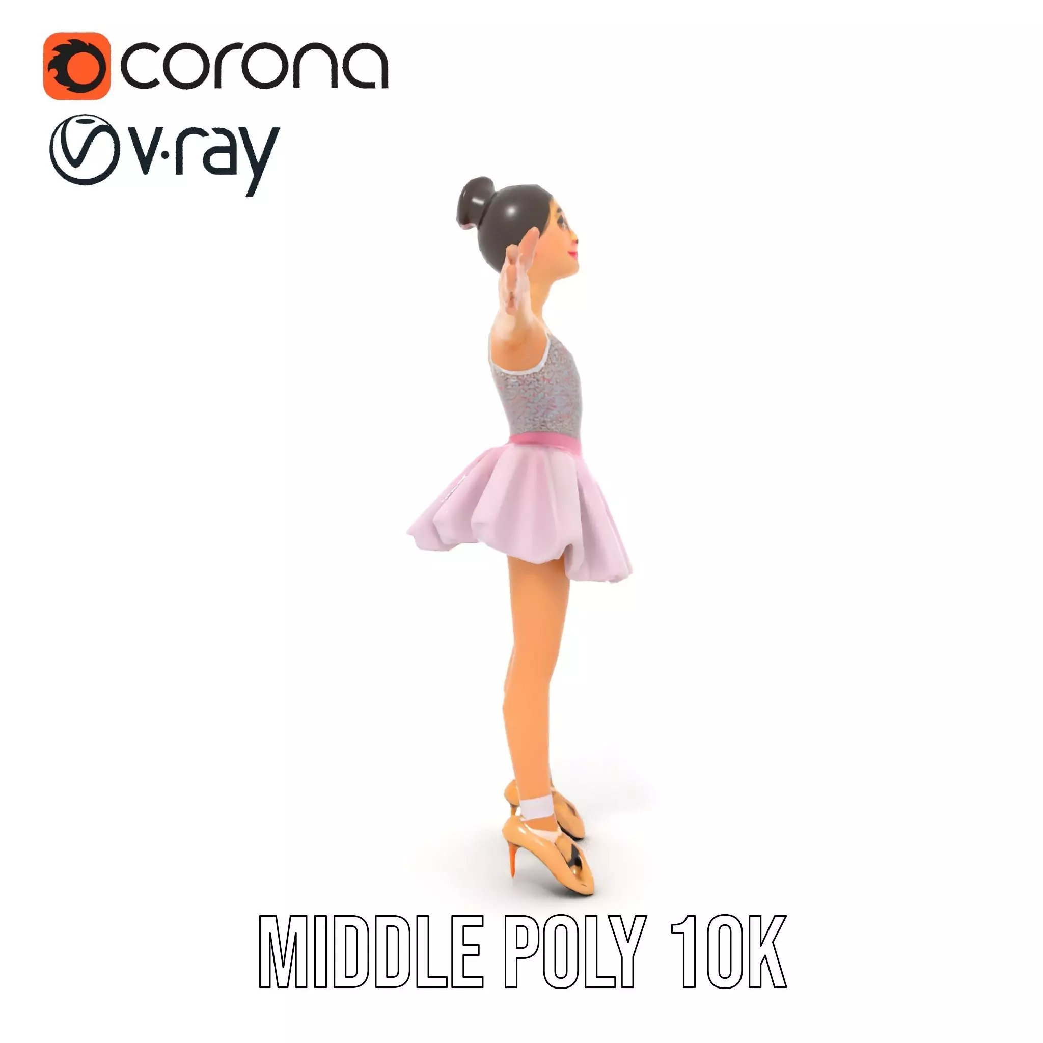 Elegant Tutu Ballerina model pack Low-poly 3D model_17