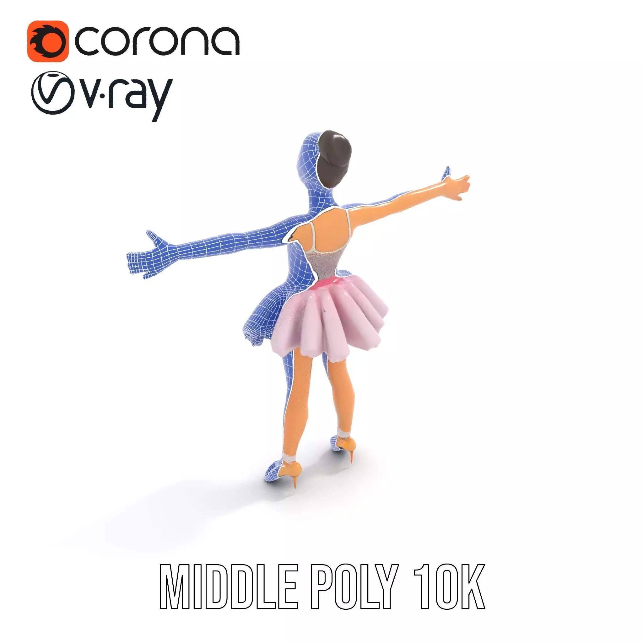 Elegant Tutu Ballerina model pack Low-poly 3D model_14