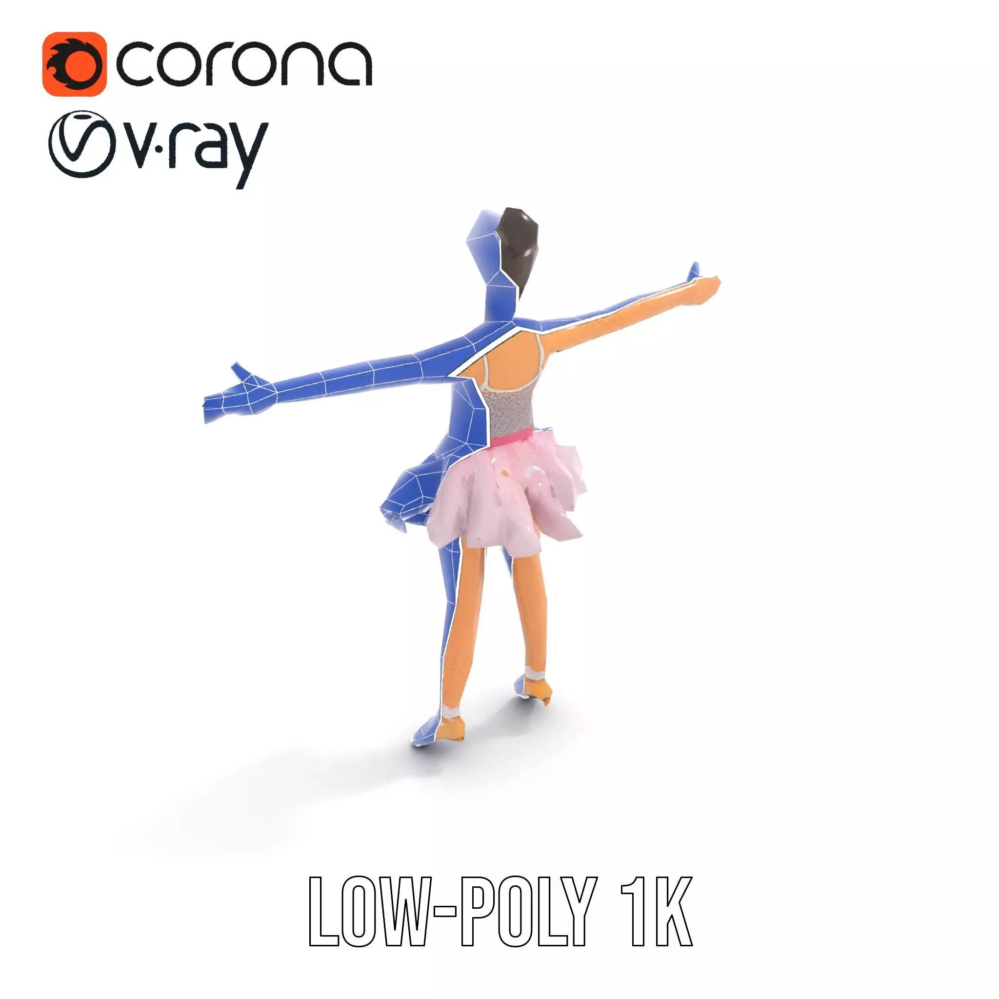 Elegant Tutu Ballerina model pack Low-poly 3D model_15