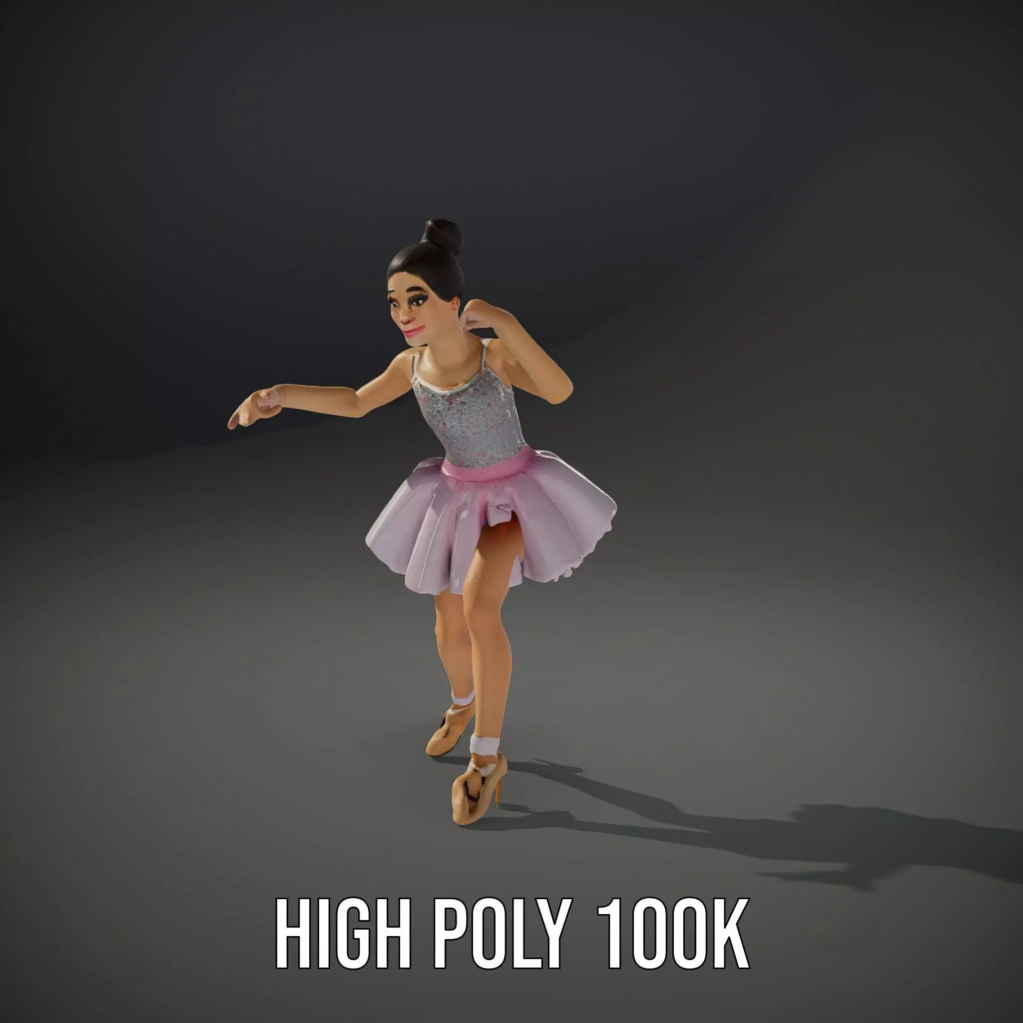 Elegant Tutu Ballerina model pack Low-poly 3D model_9