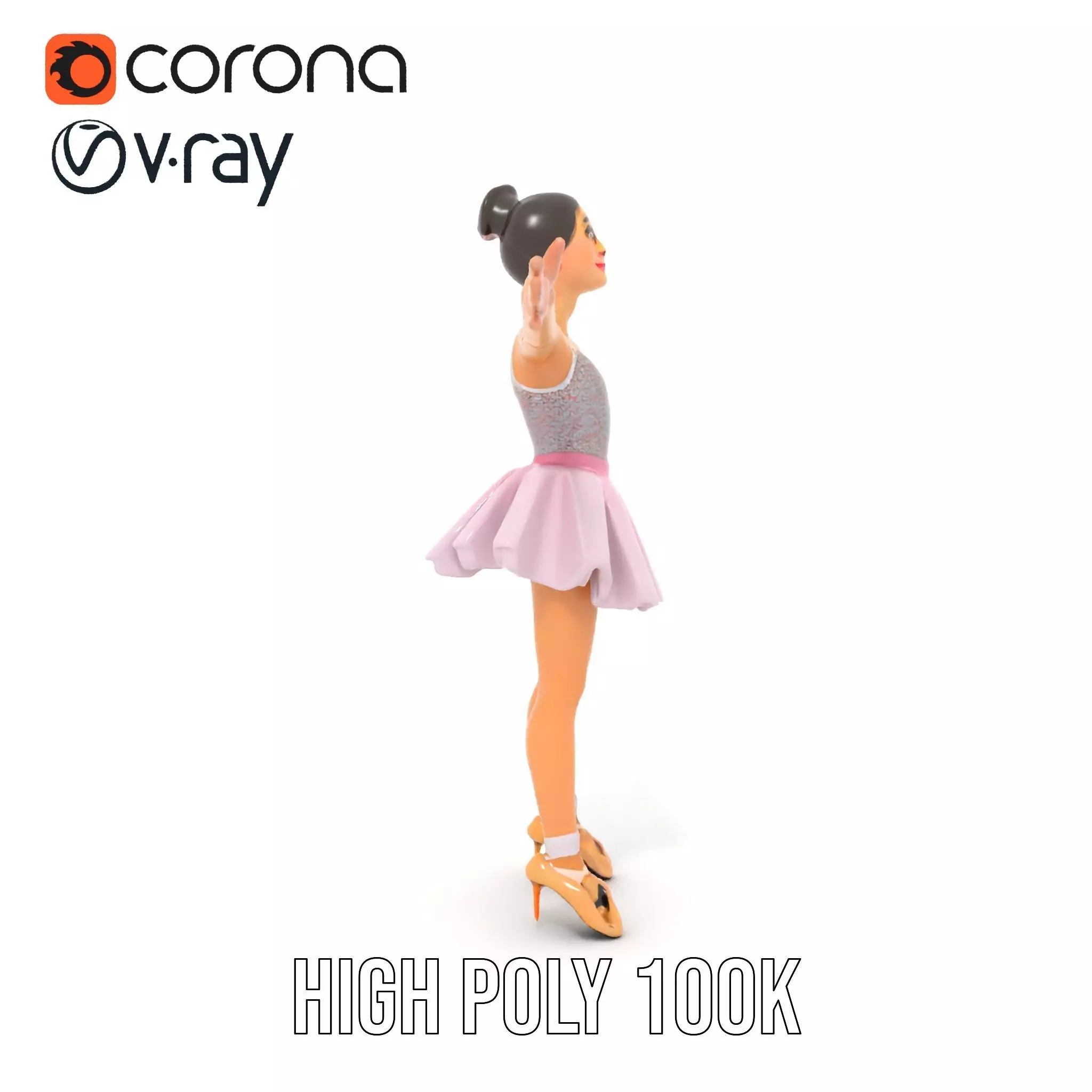 Elegant Tutu Ballerina model pack Low-poly 3D model_29