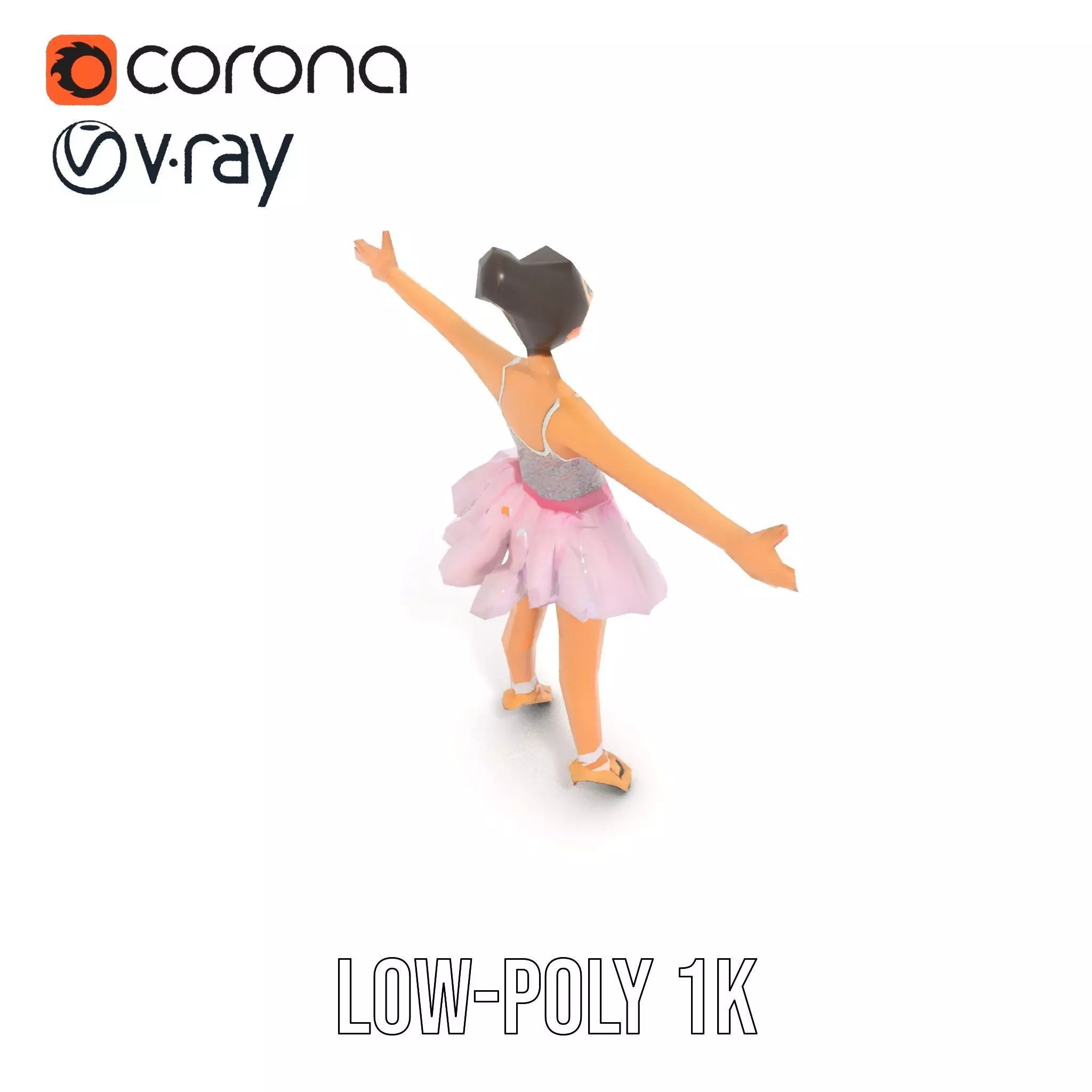 Elegant Tutu Ballerina model pack Low-poly 3D model_8