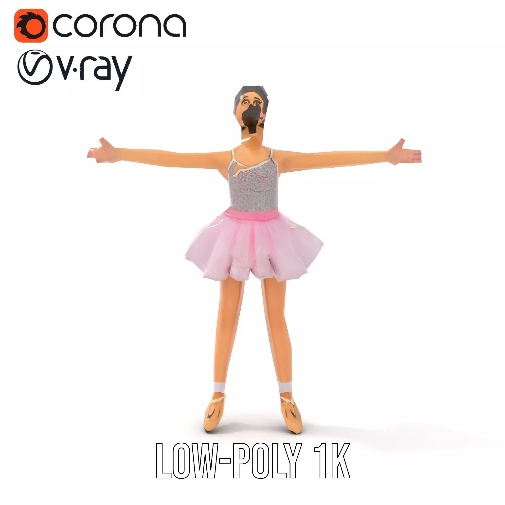 Elegant Tutu Ballerina model pack Low-poly 3D model_20