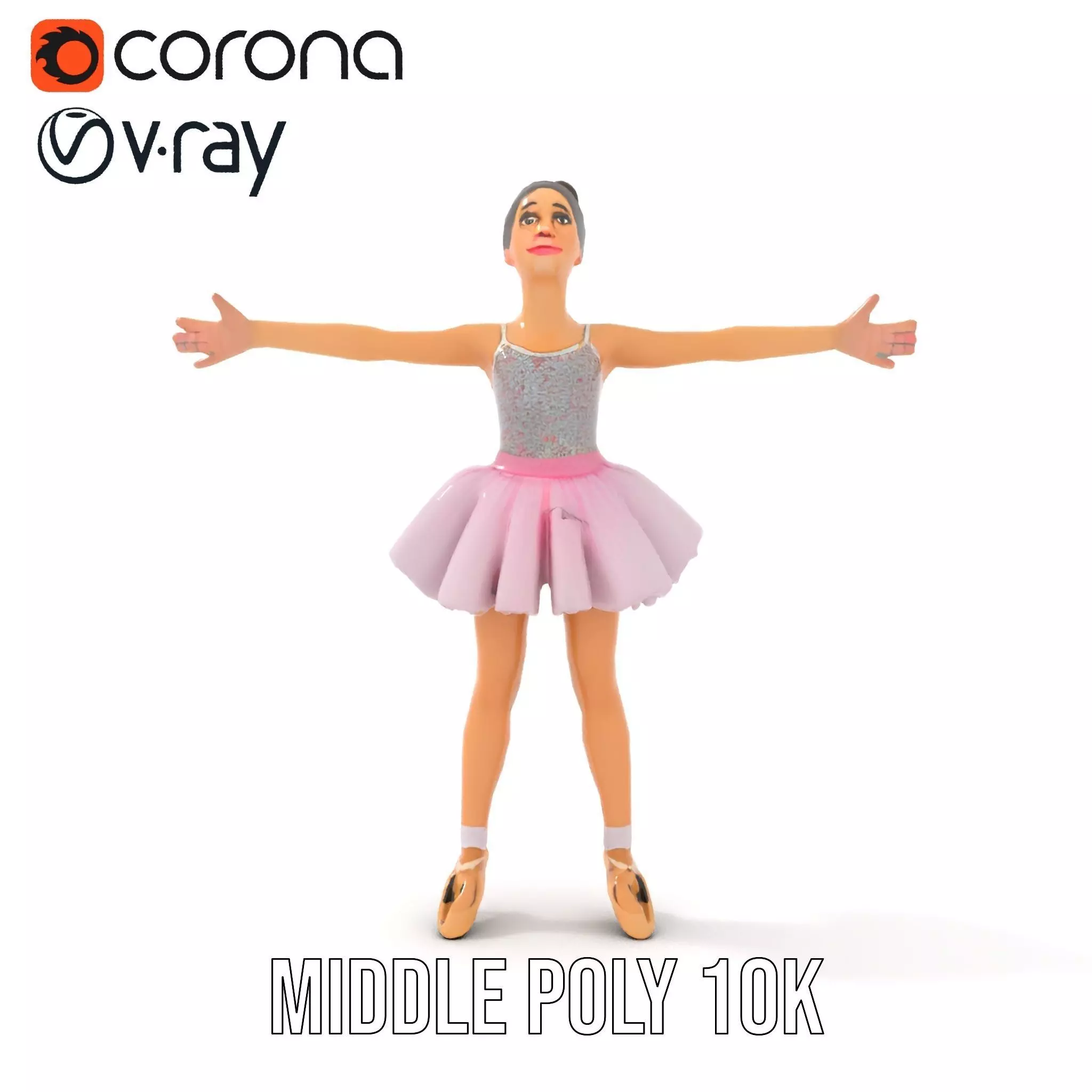 Elegant Tutu Ballerina model pack Low-poly 3D model_25