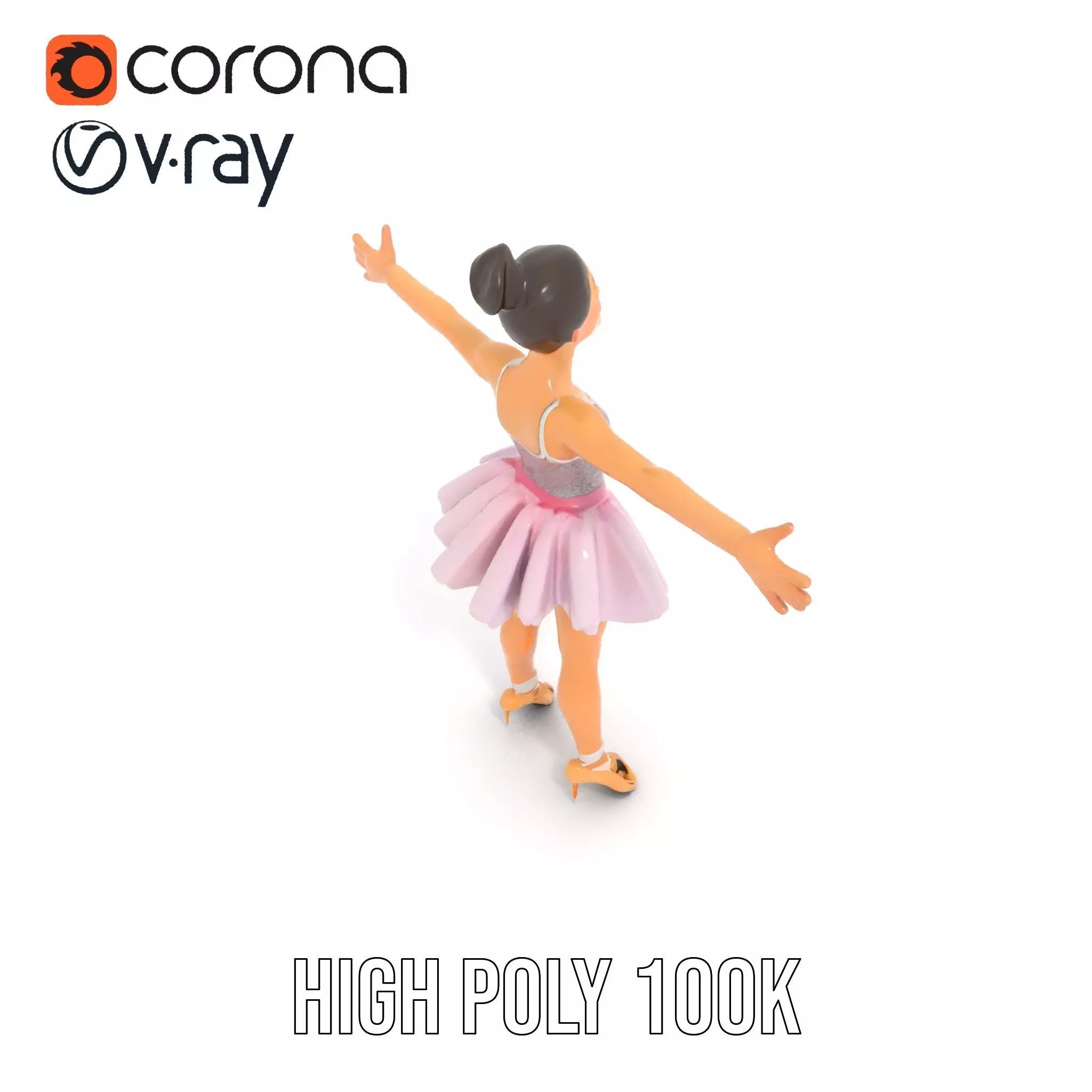 Elegant Tutu Ballerina model pack Low-poly 3D model_24