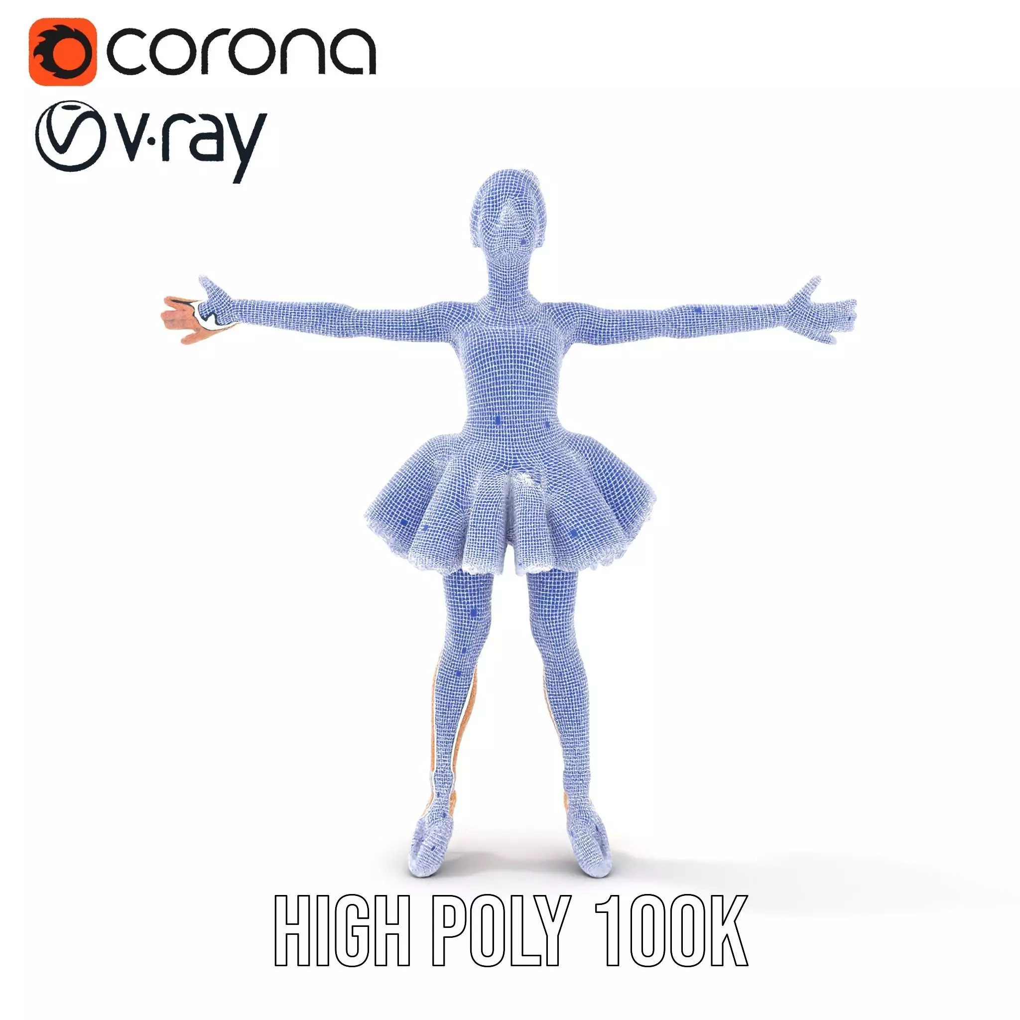Elegant Tutu Ballerina model pack Low-poly 3D model_34