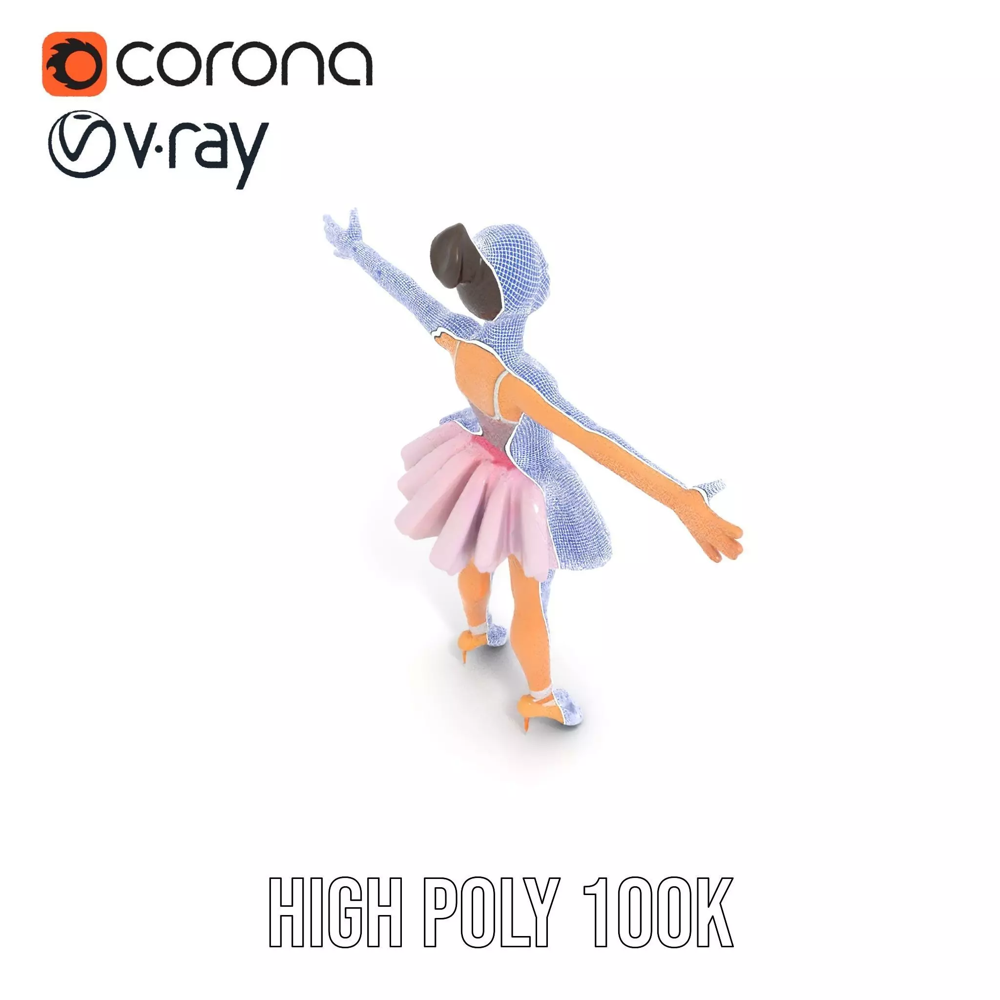 Elegant Tutu Ballerina model pack Low-poly 3D model_35