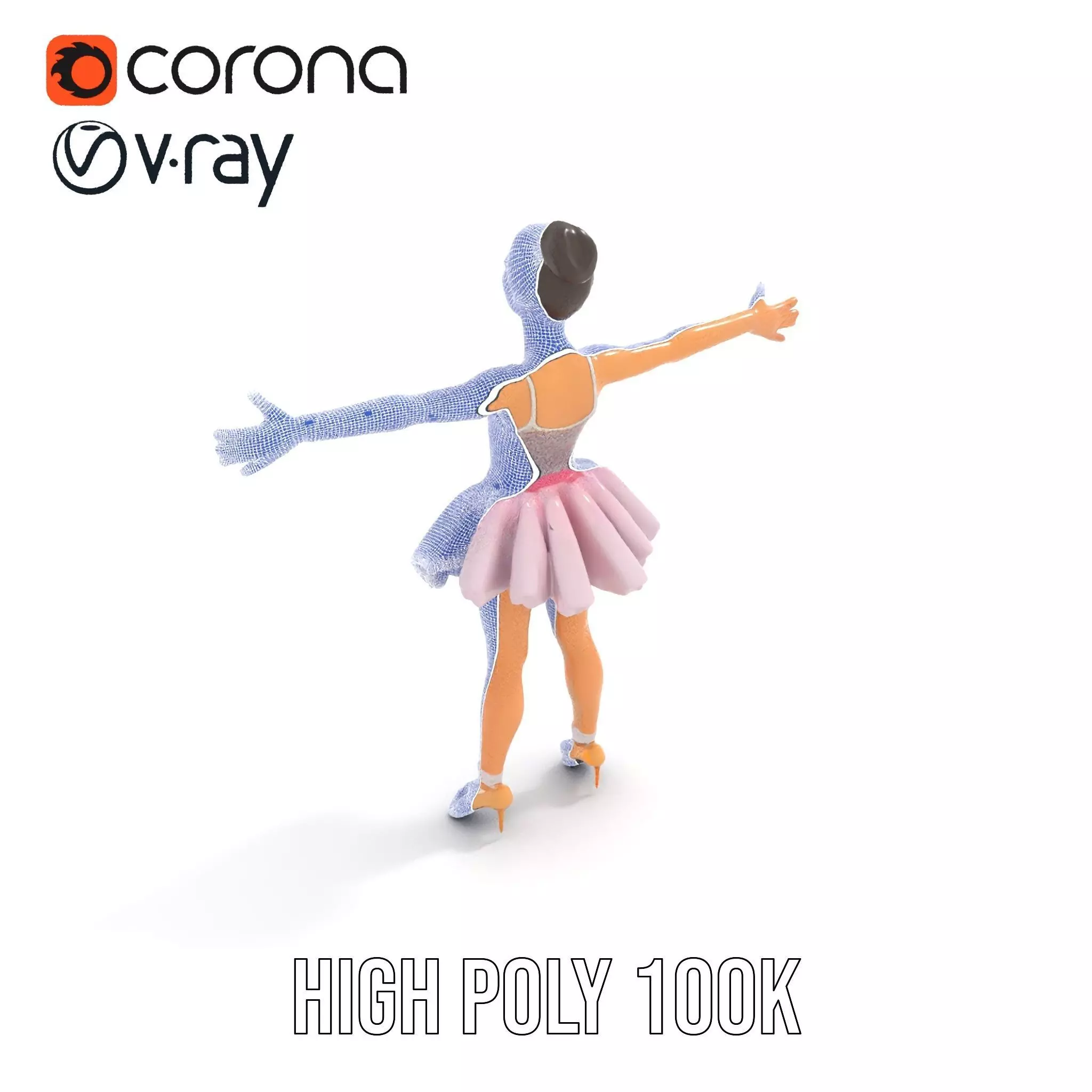 Elegant Tutu Ballerina model pack Low-poly 3D model_32