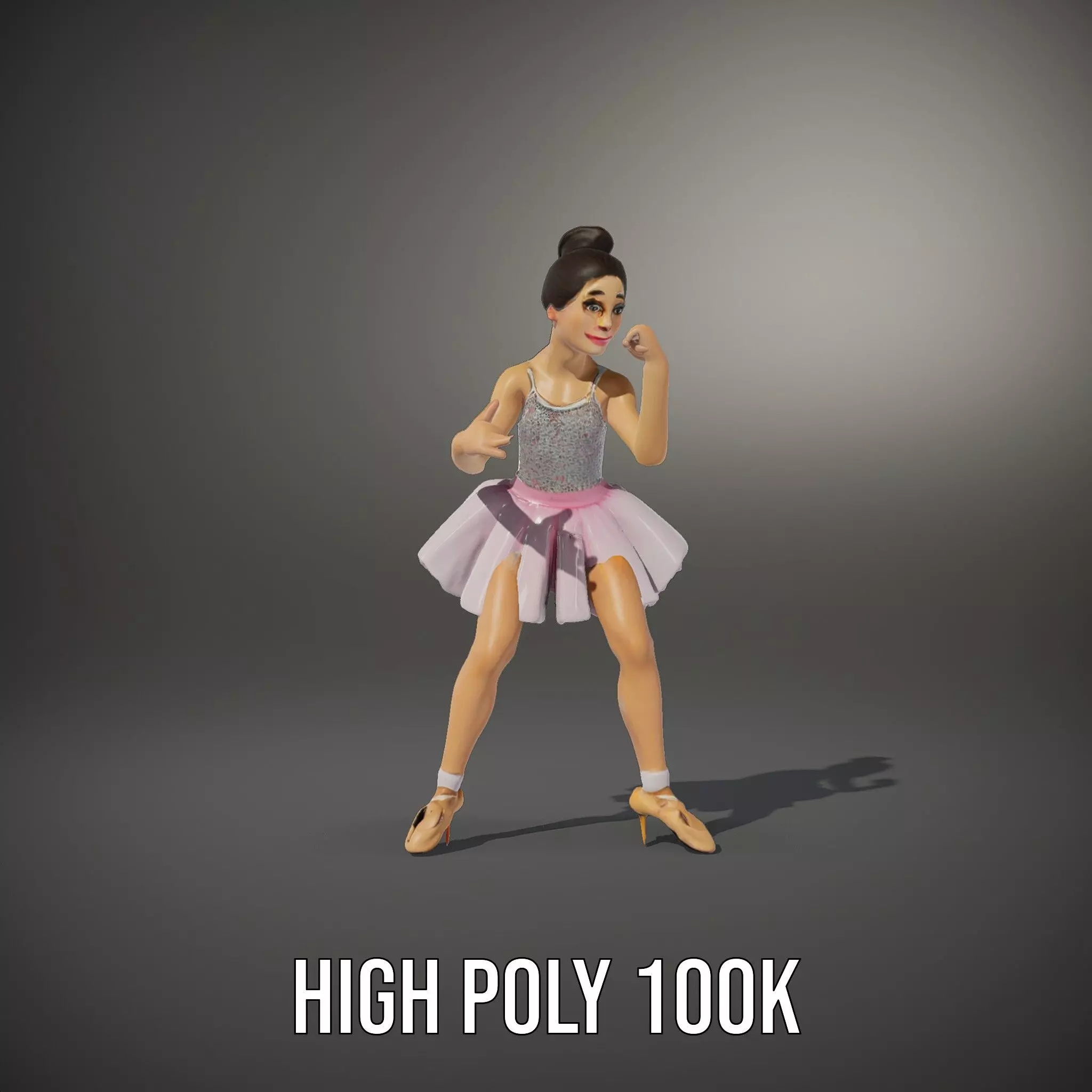 Elegant Tutu Ballerina model pack Low-poly 3D model_11
