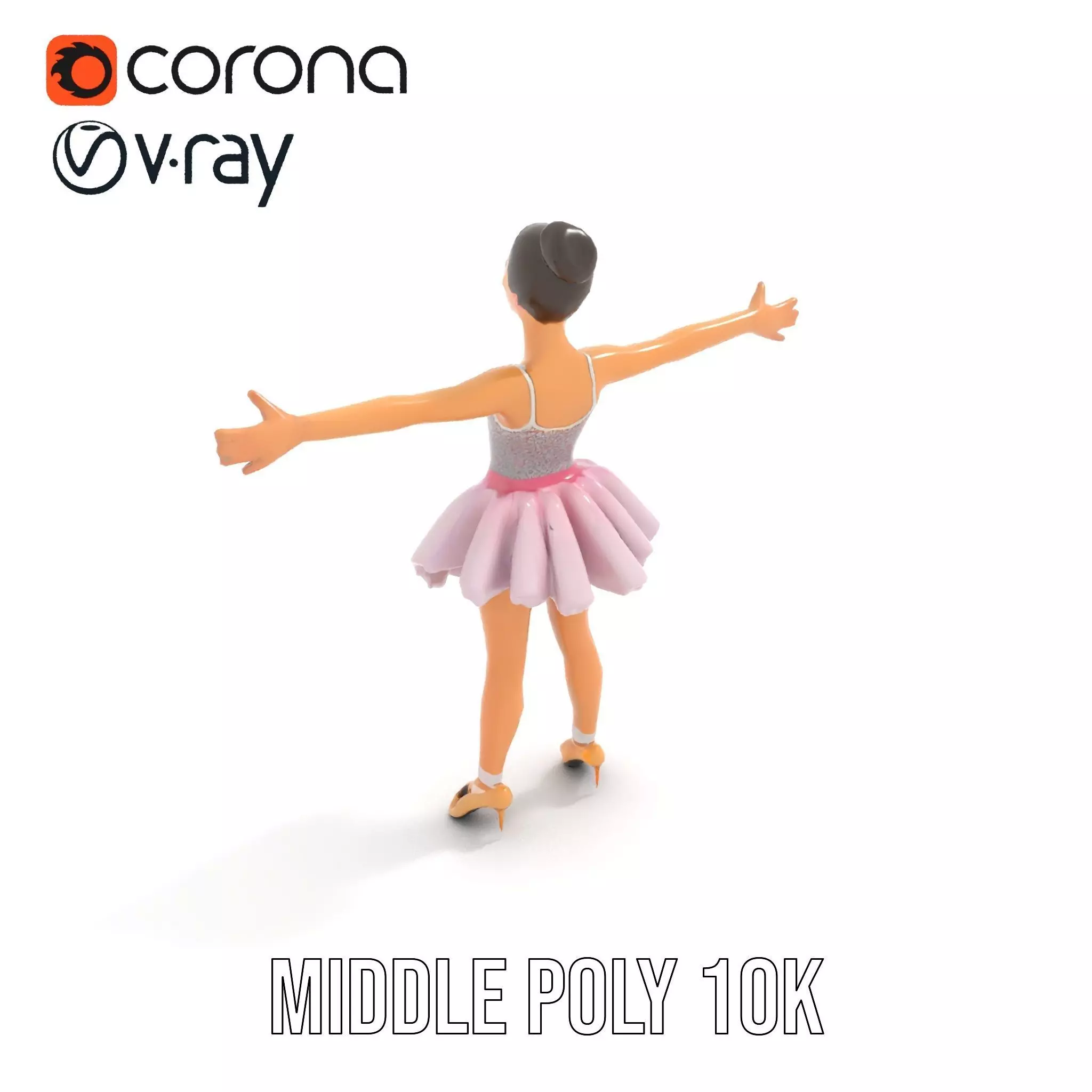 Elegant Tutu Ballerina model pack Low-poly 3D model_12