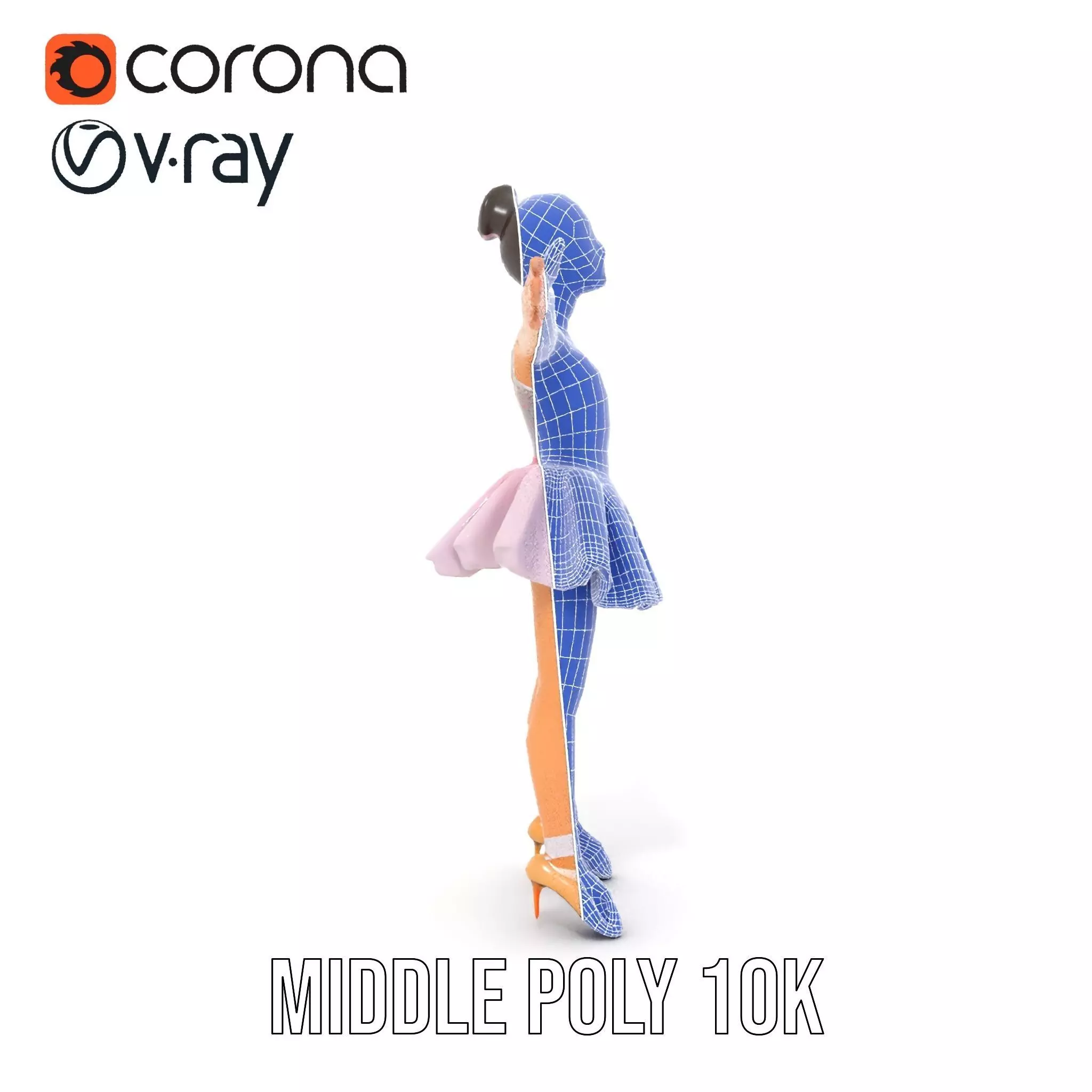 Elegant Tutu Ballerina model pack Low-poly 3D model_30
