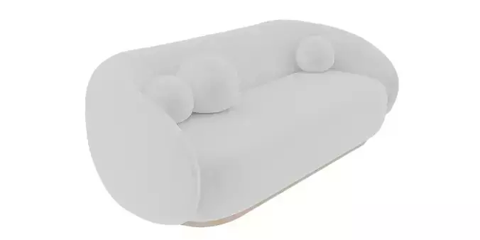 Modern Curved Sofa with  Minimalist Fabric  3dModel