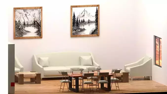 Modern Living Room Interior Scene