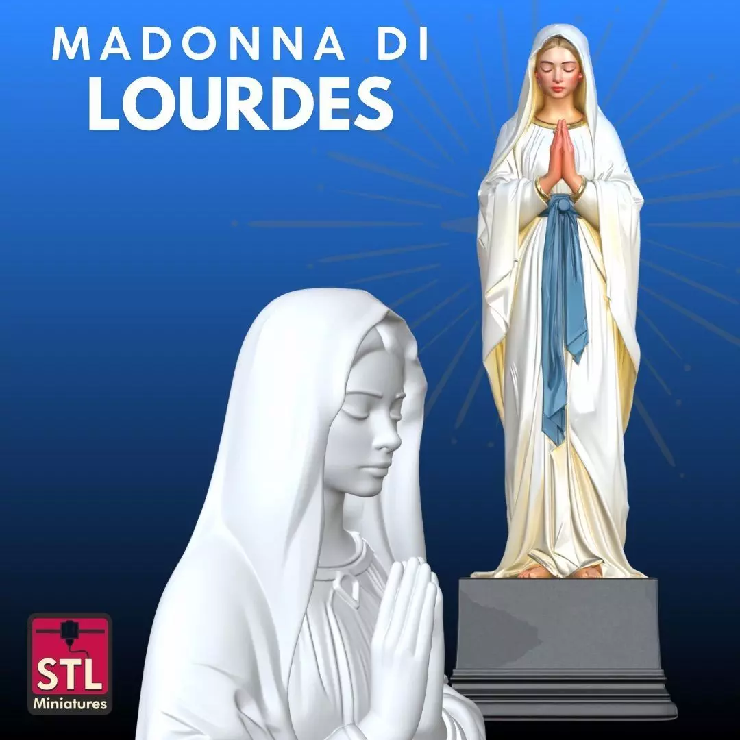 Madonna of Lourdes STL Devotional Artistic 3D 3D print model_0