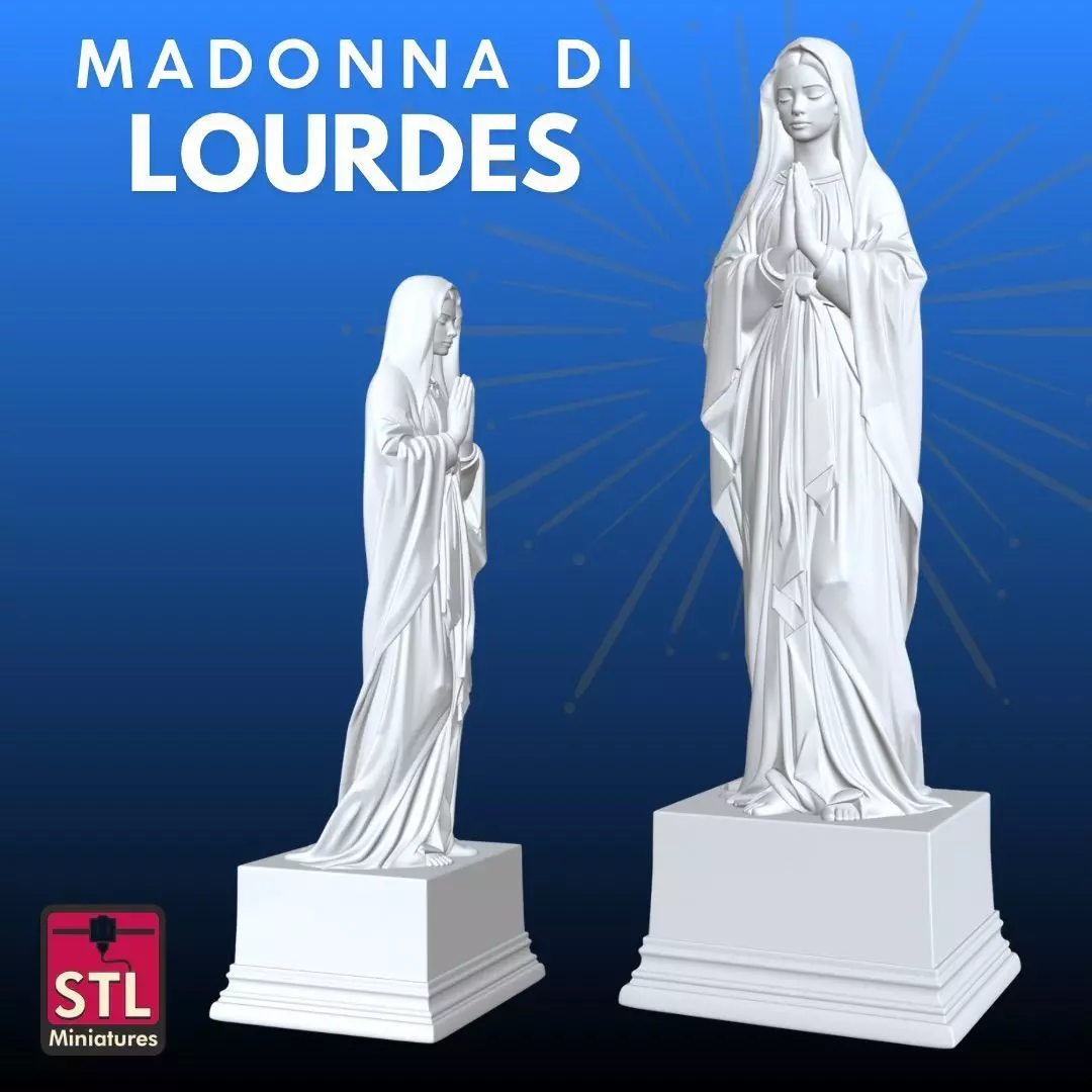 Madonna of Lourdes STL Devotional Artistic 3D 3D print model_1