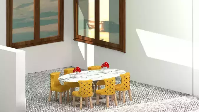 Modern Dining Room Interior Scene