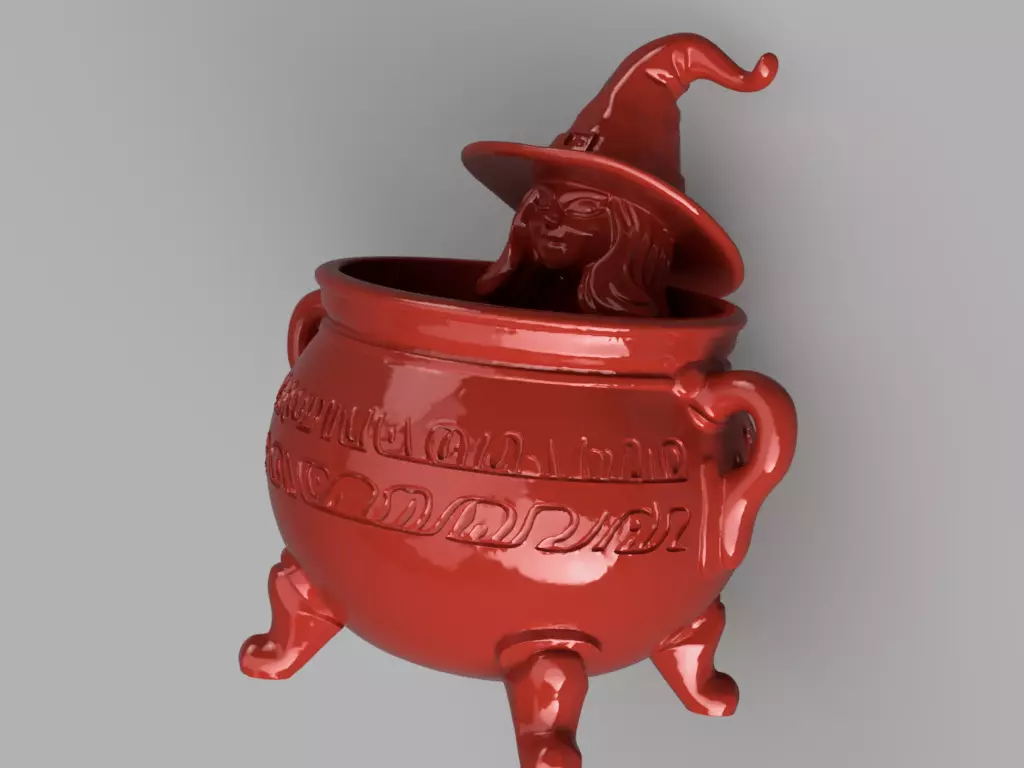Witch Cauldron Candy Holder 3D print model_6