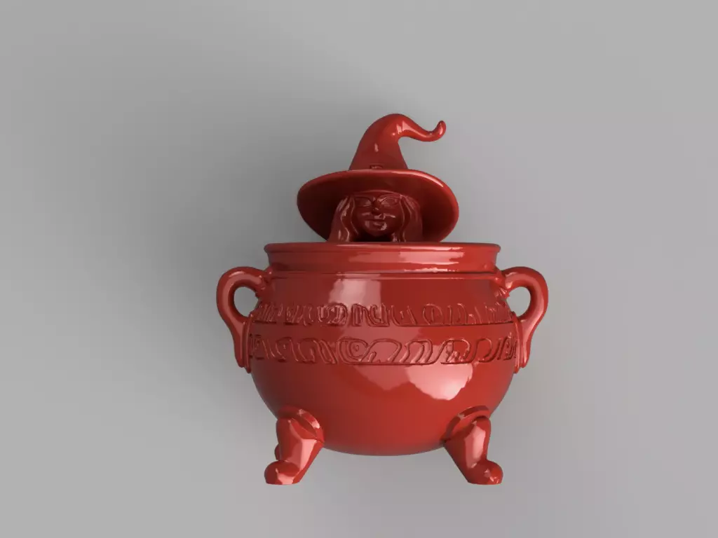 Witch Cauldron Candy Holder 3D print model_4