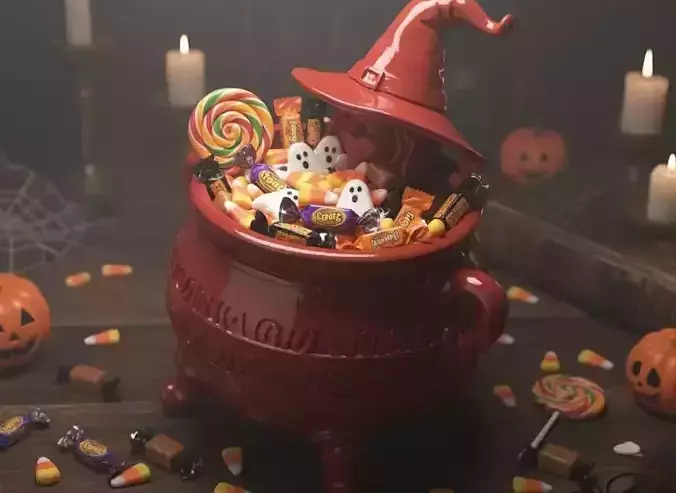 Witch Cauldron Candy Holder