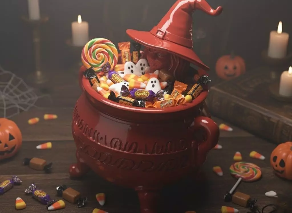 Witch Cauldron Candy Holder 3D print model_0