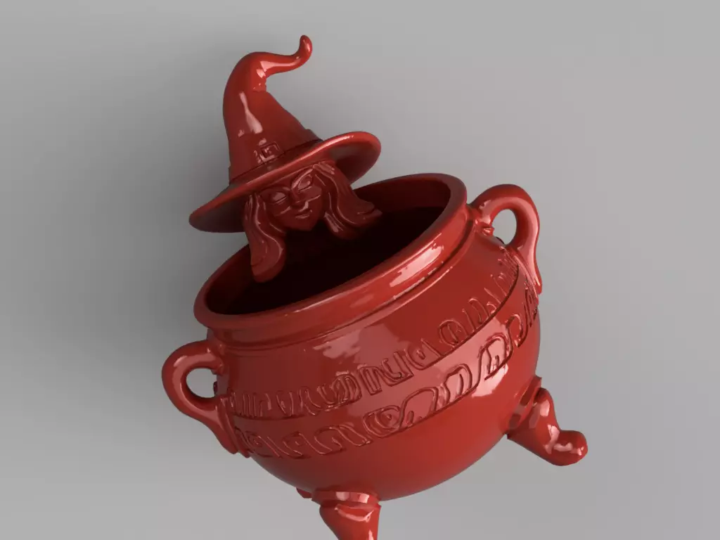 Witch Cauldron Candy Holder 3D print model_3