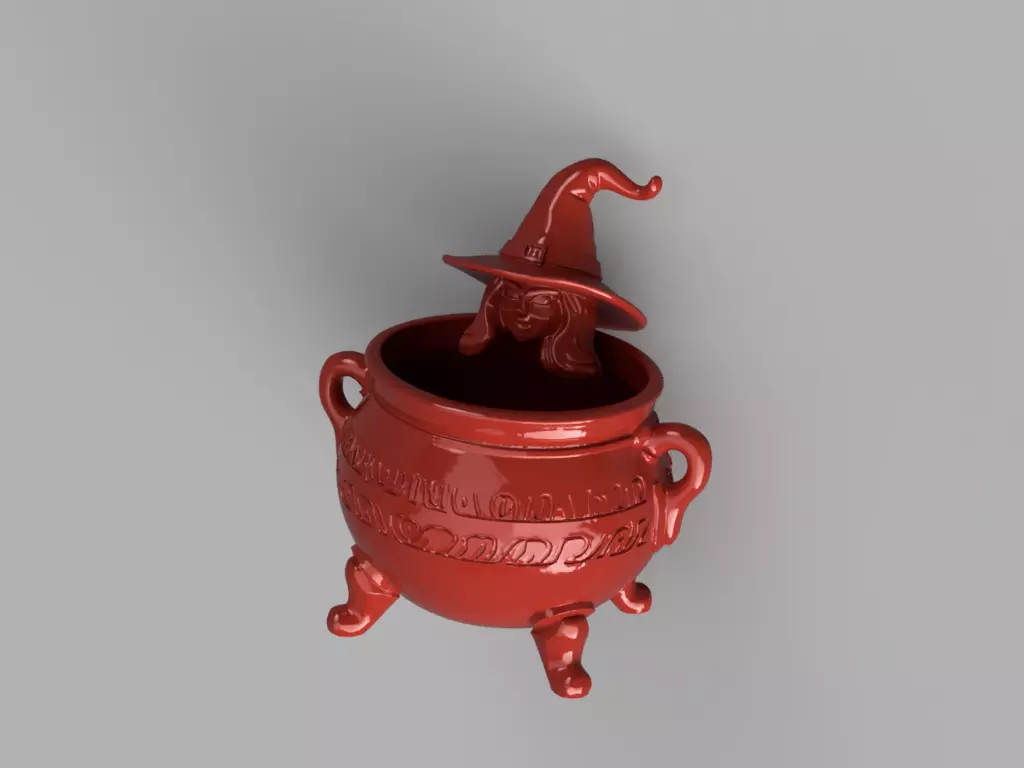 Witch Cauldron Candy Holder 3D print model_5