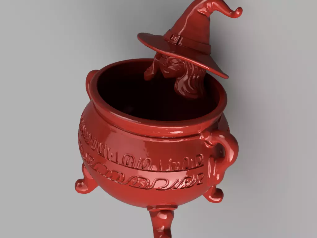 Witch Cauldron Candy Holder 3D print model_8