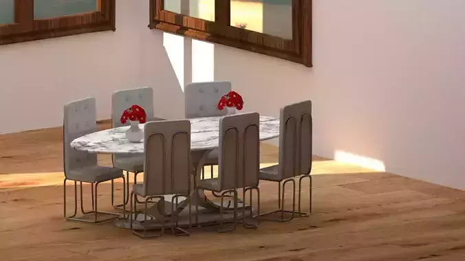 Modern Dining Room Interior Scene