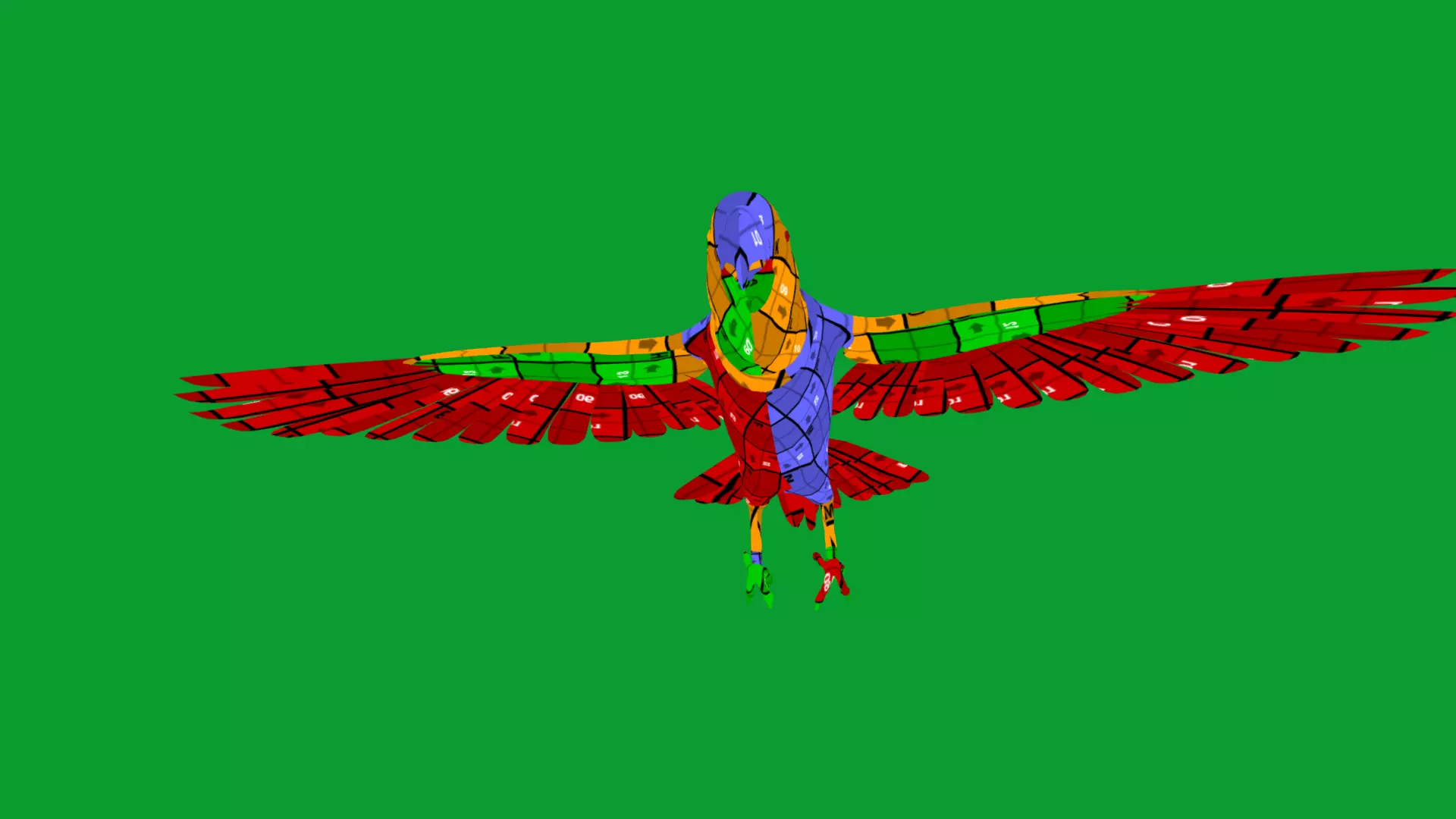 Macaw Ara Parrot Bird Low-poly 3D model_19