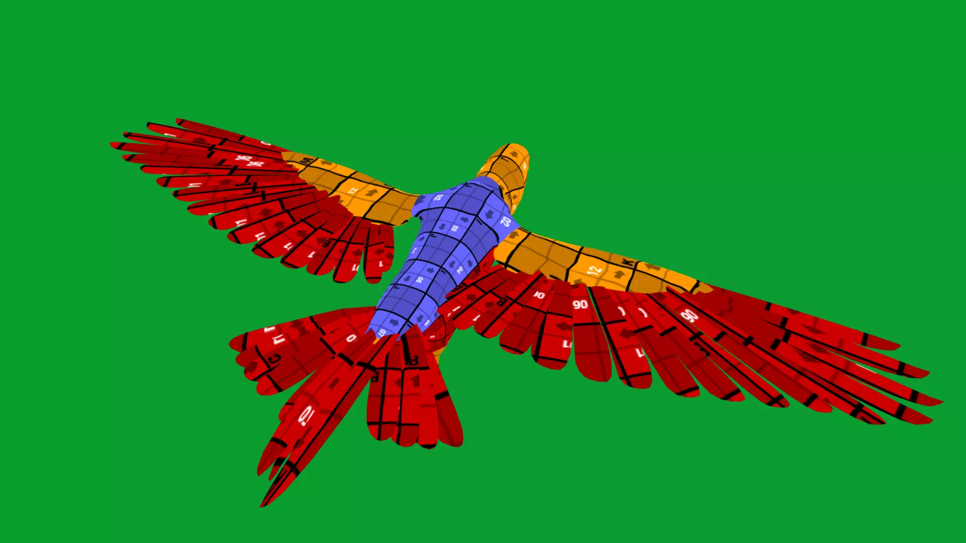Macaw Ara Parrot Bird Low-poly 3D model_18