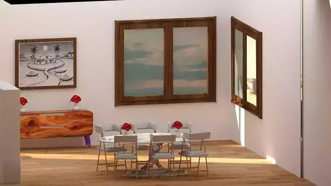 Modern Dining Room Interior Scene