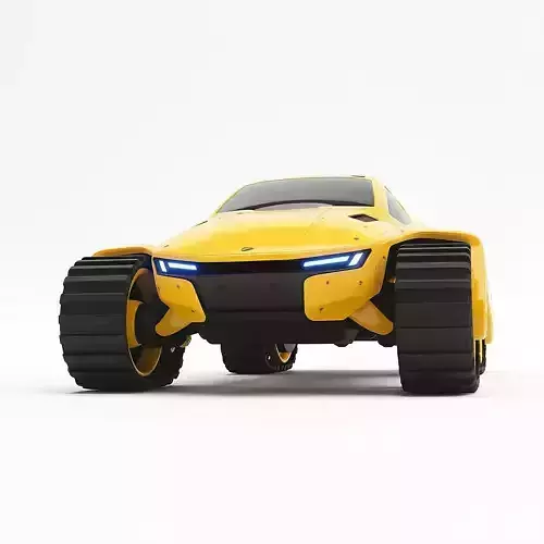 Futuristic Tracked All Terrain Vehicle Low-poly 3D model 6
