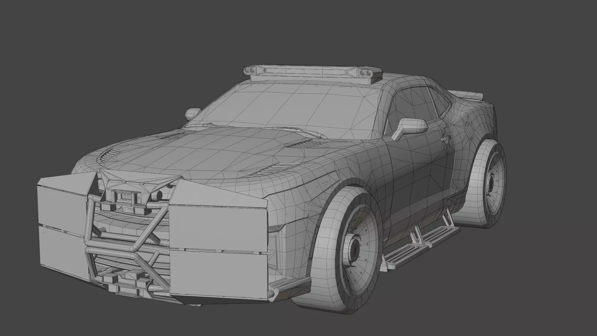 Sci Fi Police Car Rigged 3D Model Futuristic Vehicle 3D model_18