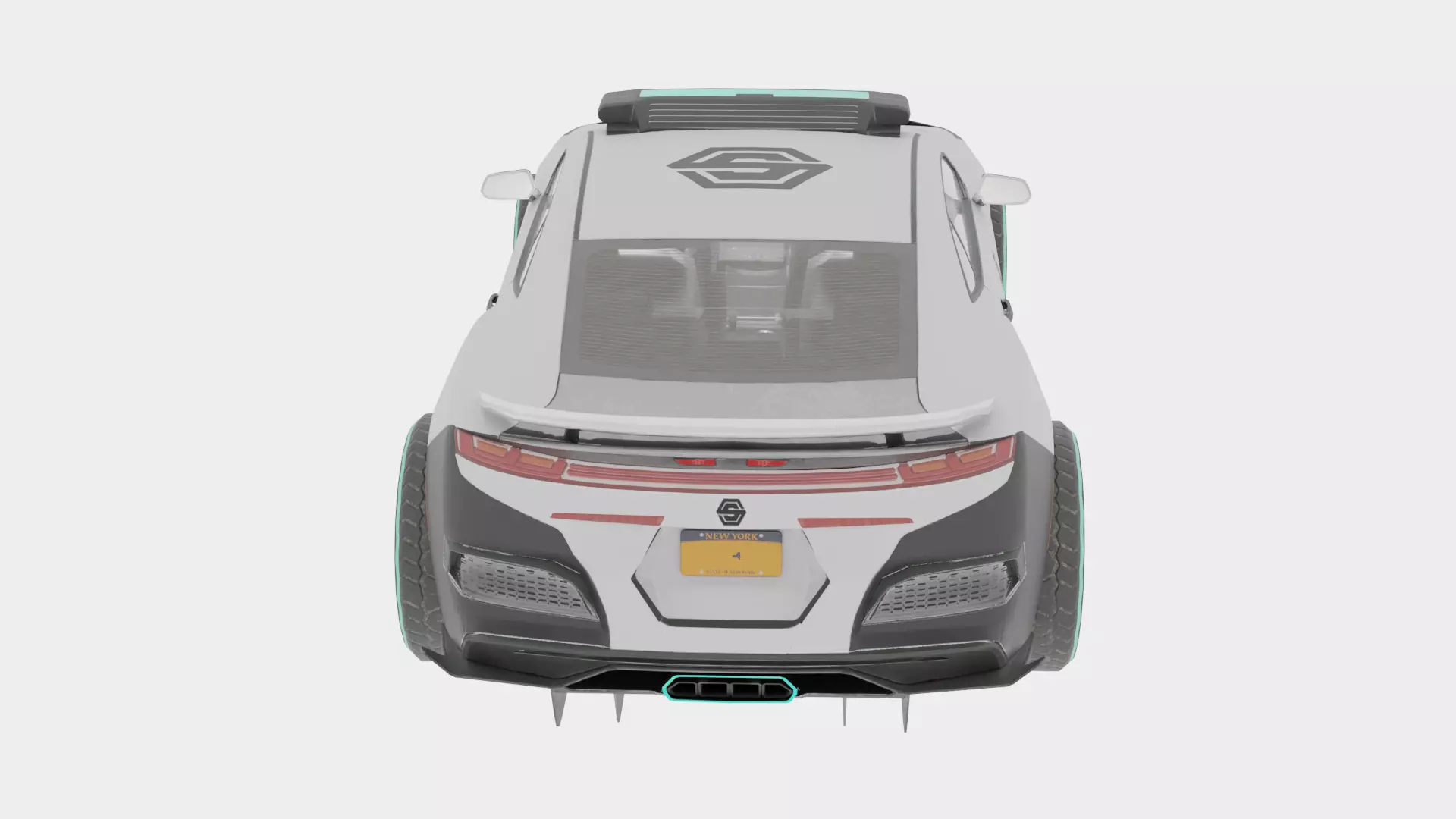 Sci Fi Police Car Rigged 3D Model Futuristic Vehicle 3D model_7