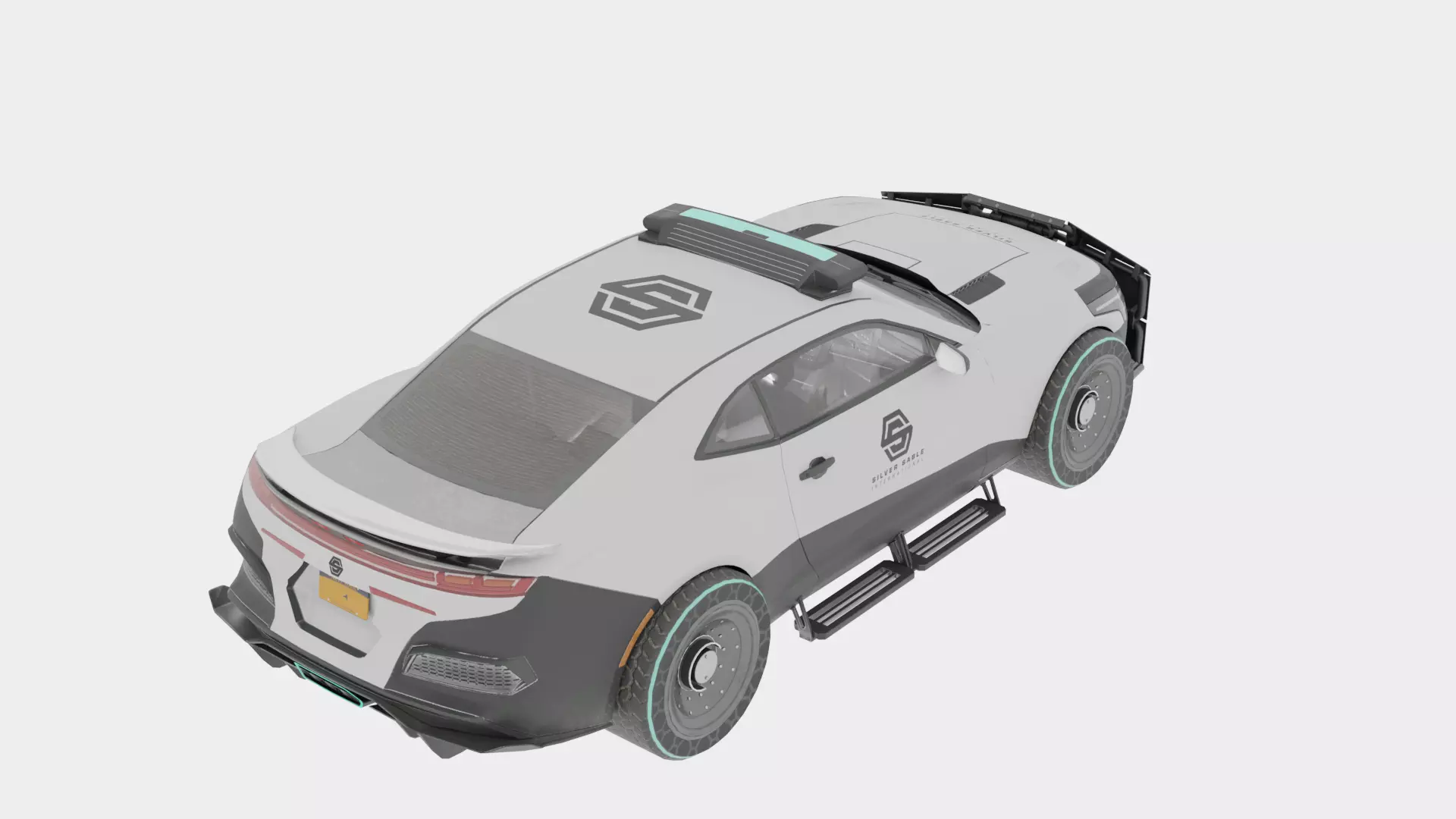 Sci Fi Police Car Rigged 3D Model Futuristic Vehicle 3D model_5