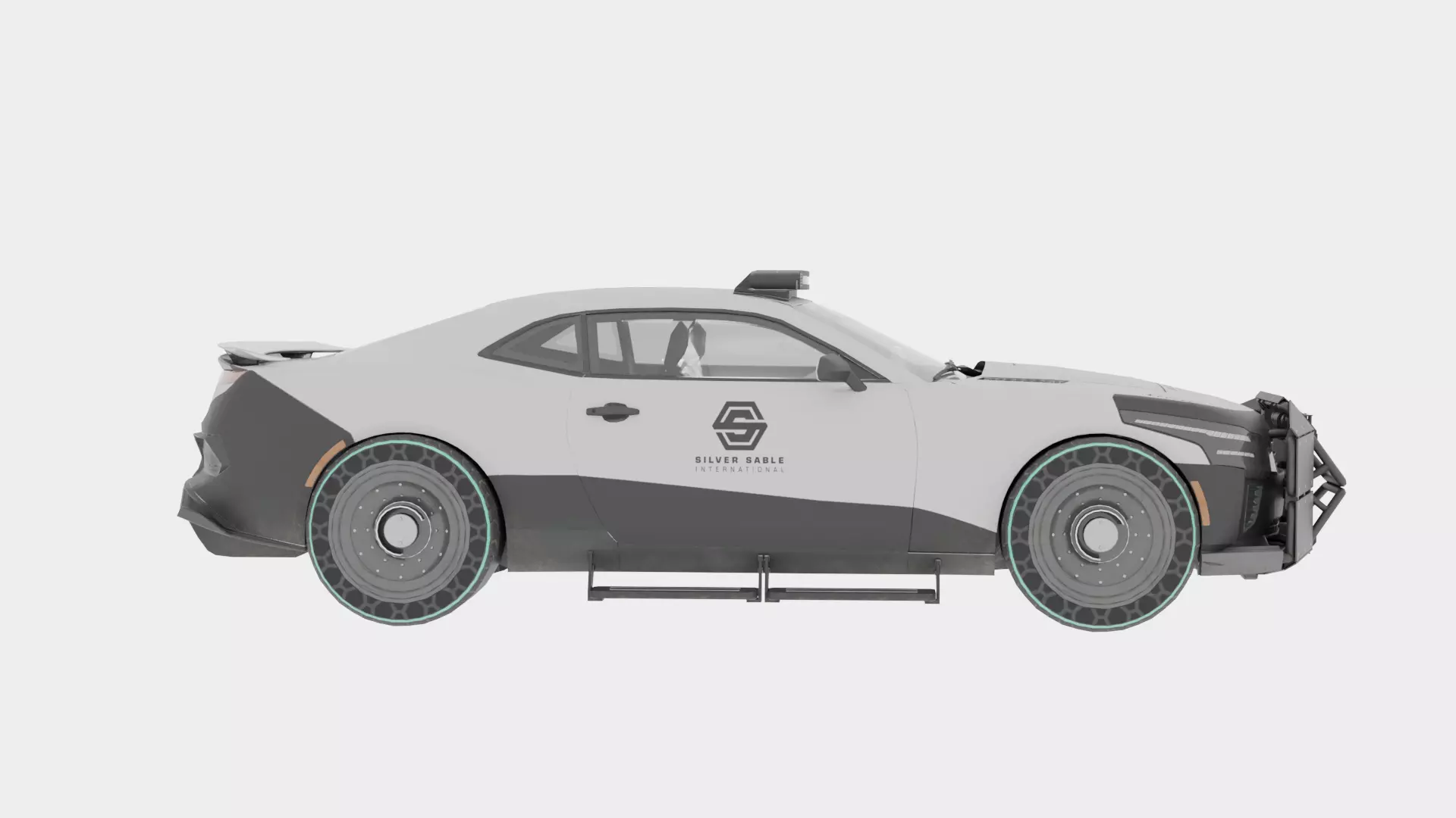 Sci Fi Police Car Rigged 3D Model Futuristic Vehicle 3D model_4