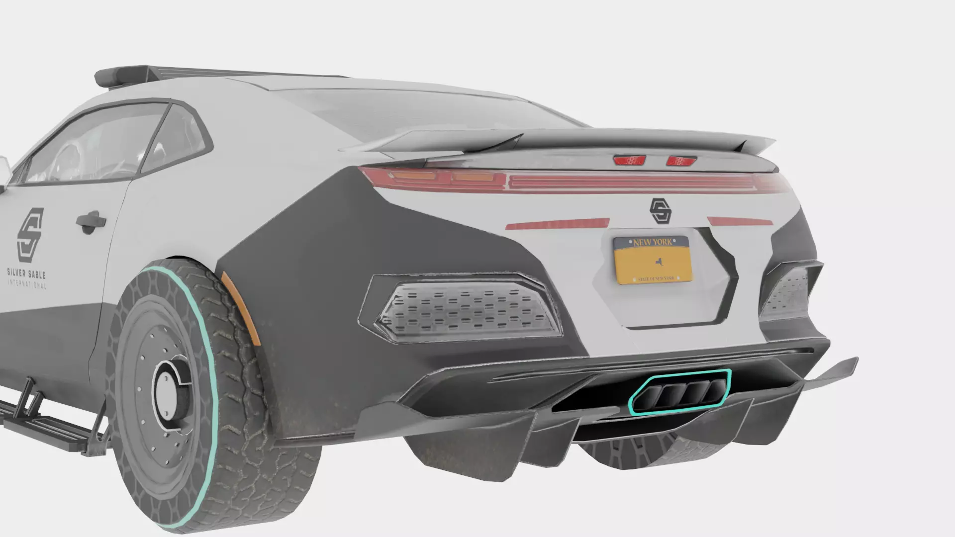 Sci Fi Police Car Rigged 3D Model Futuristic Vehicle 3D model_8